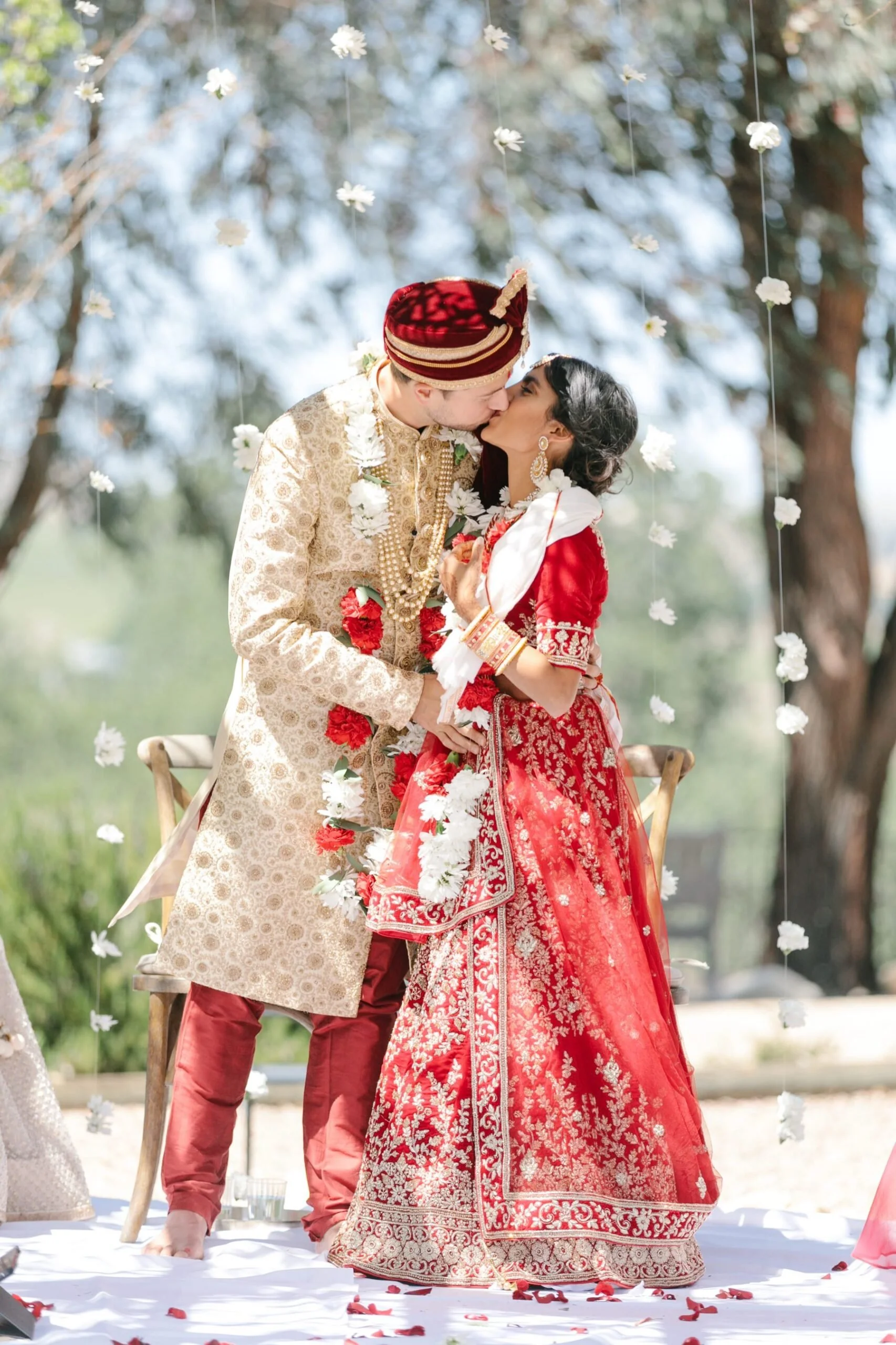 Traditional Indian wedding ceremony at Four Sisters Ranch Wedding Venue in Paso Robles, California. 
