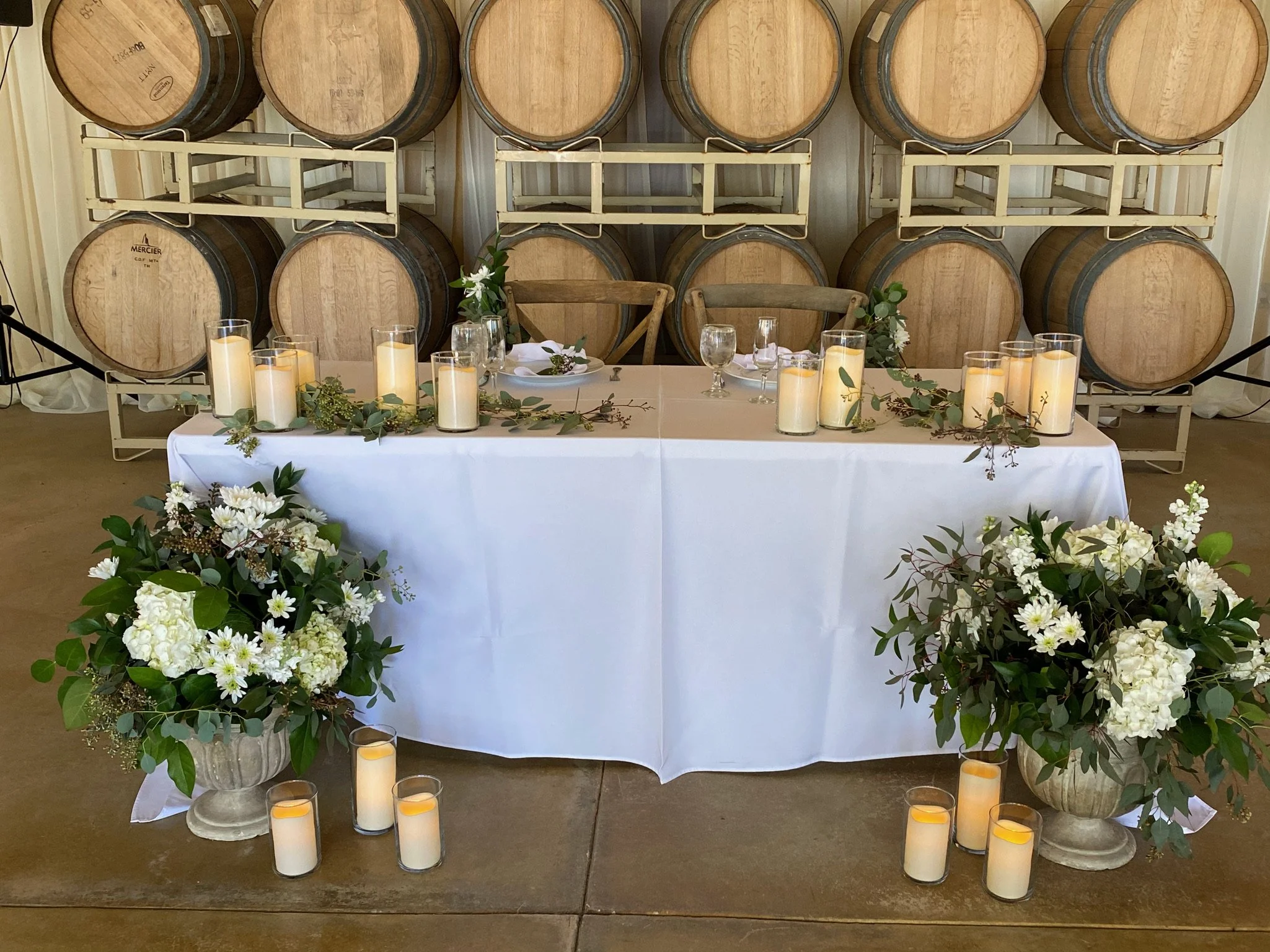 Sweetheart table at wine country wedding at Four Sisters Ranch in San Miguel, California