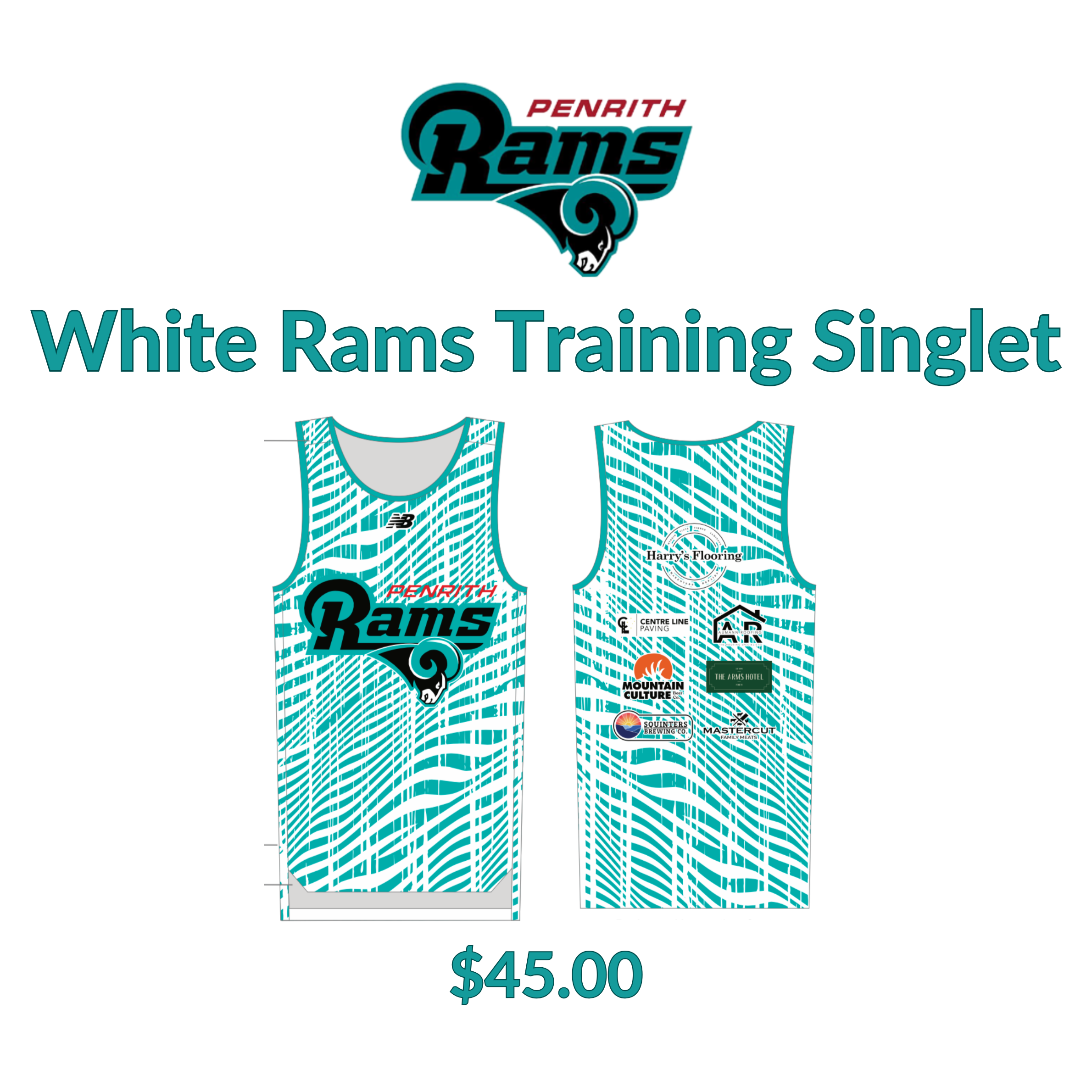 Rams Training Singlet White