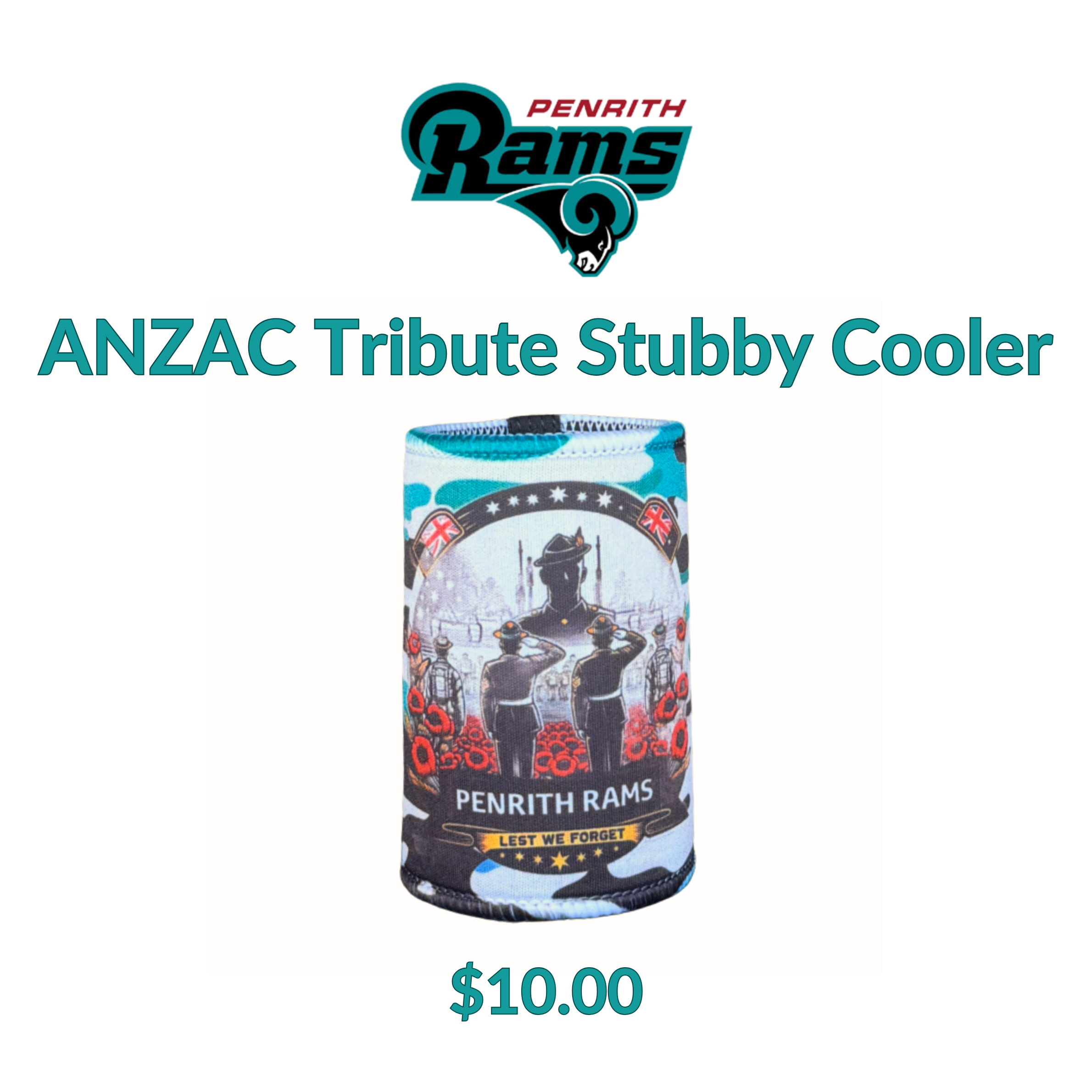 Rams ANZAC Tribute Stubby Cooler
