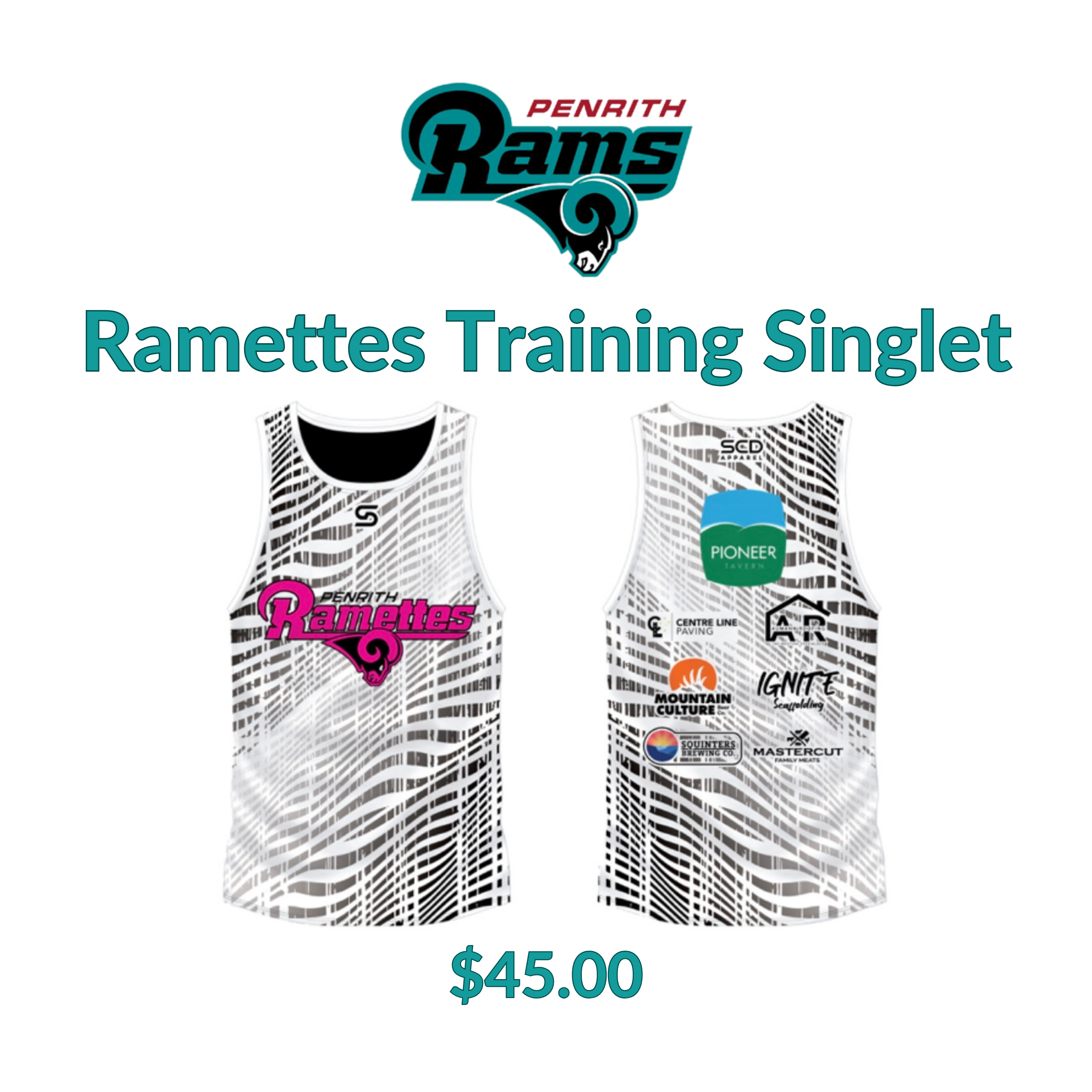 Ramettes Training Singlet White