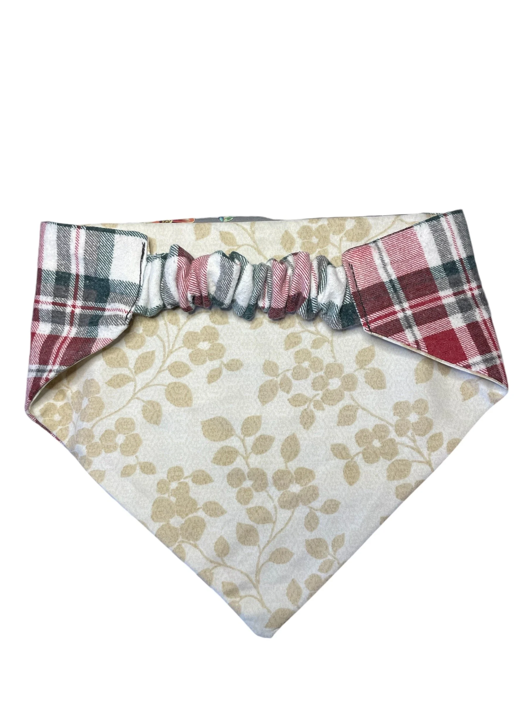 Golden Garden Christmas Plaid | Reversible Pet Bandana