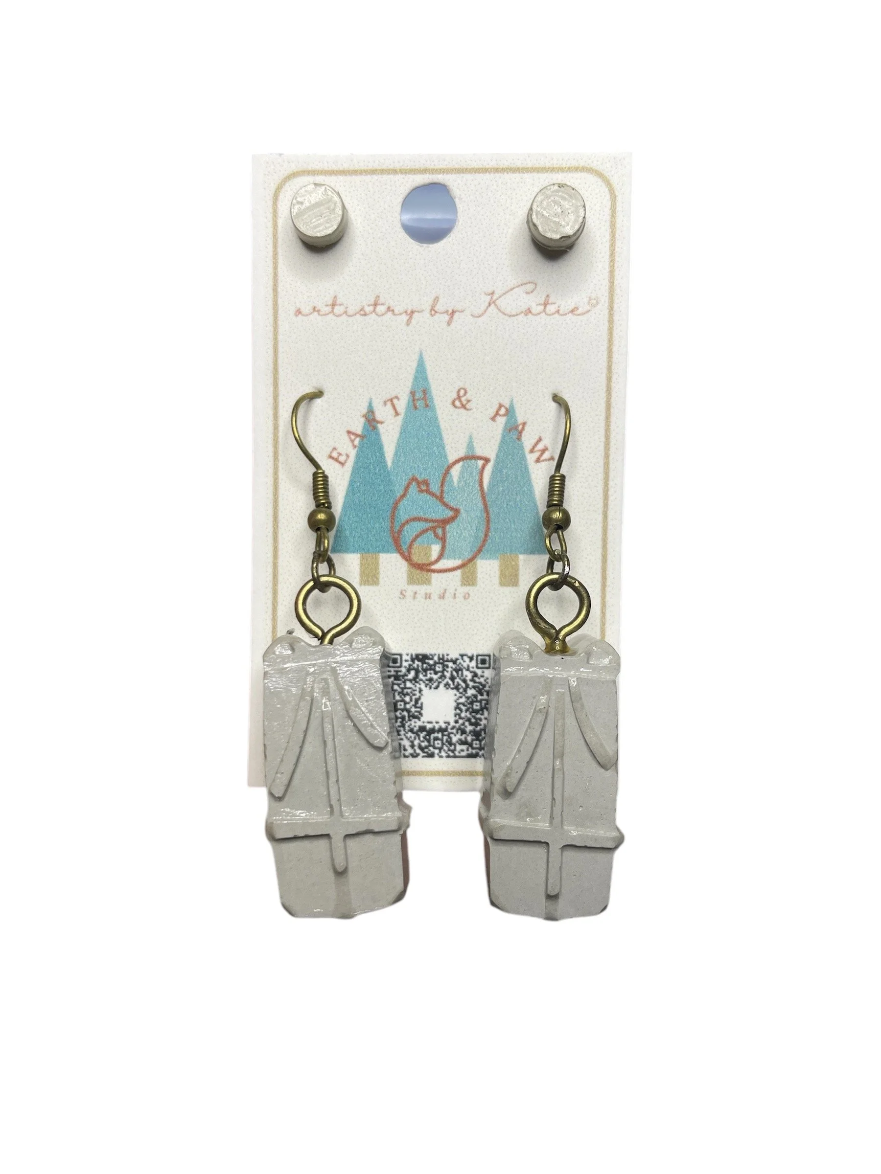 Gift Boxes Dangle & Stud Earrings | Concrete | Two Count
