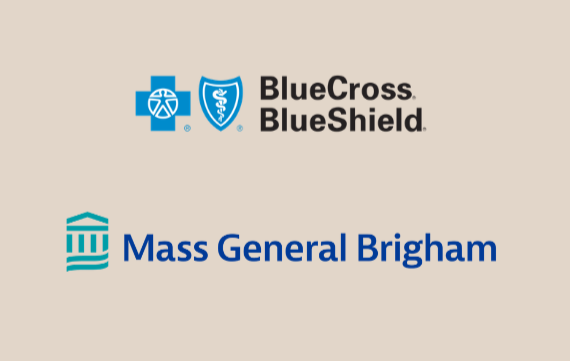 Blue Cross Blue Shield and Mass General Brigham insurance logos