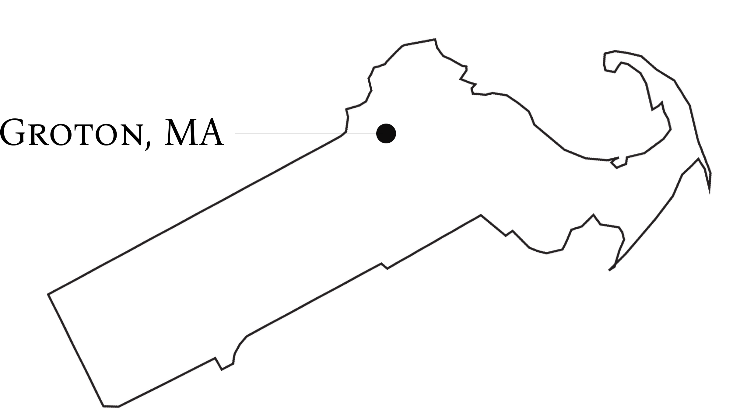 Map showing The Violette House in Groton, MA