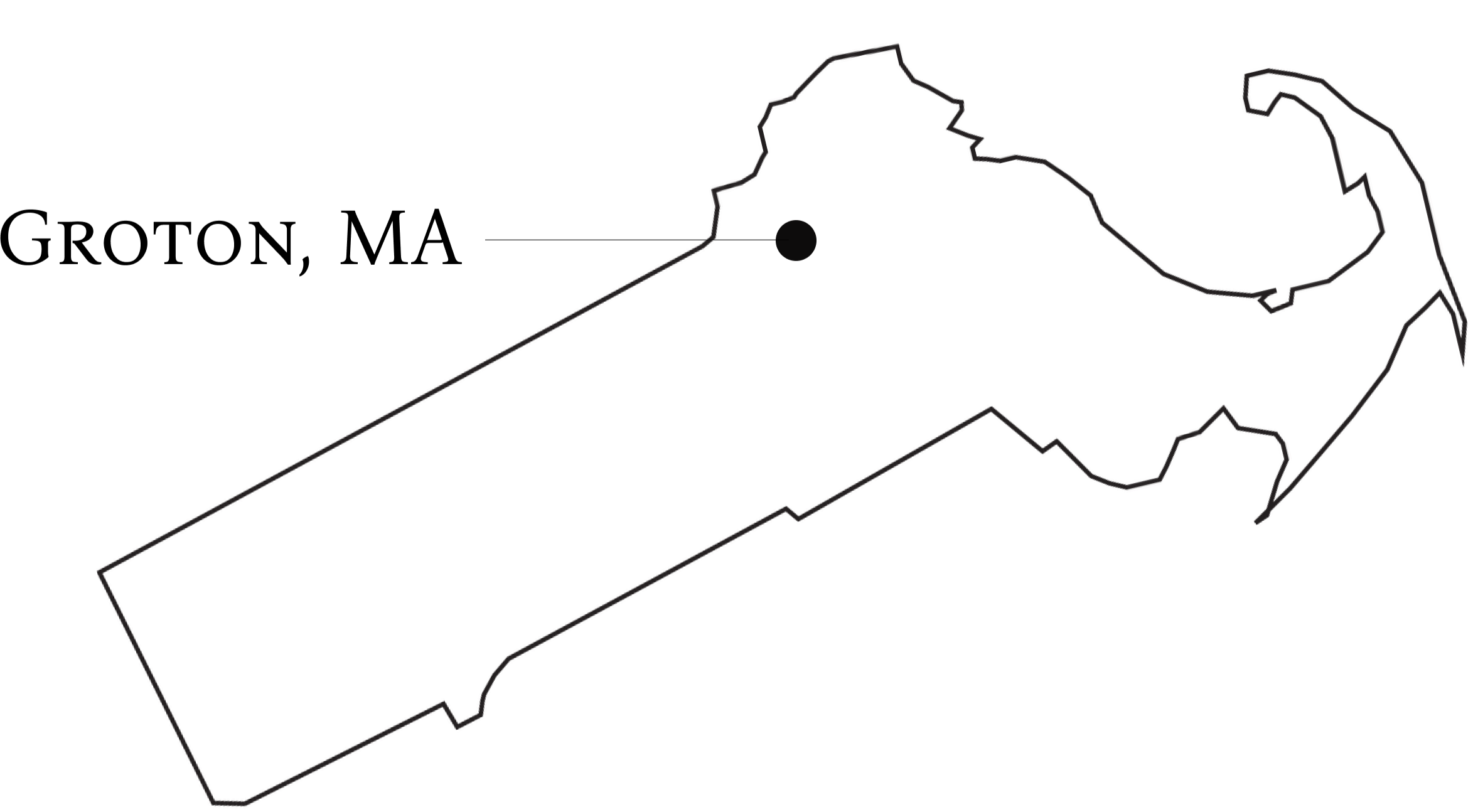 Map showing The Violette House location in Groton, Massachusetts