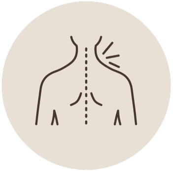Upper back pain illustration