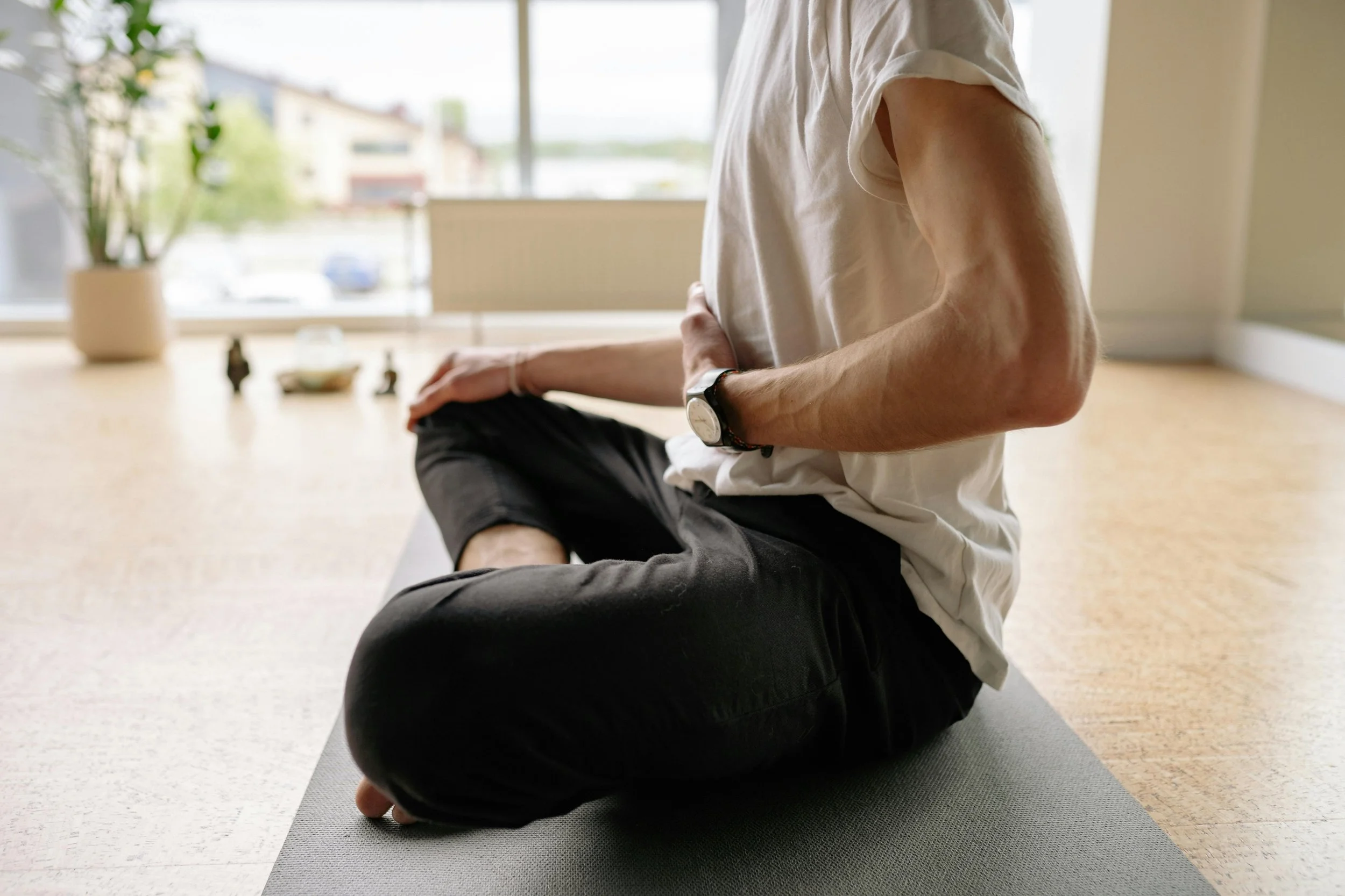 Man practicing relaxation to support hormonal balance and male fertility