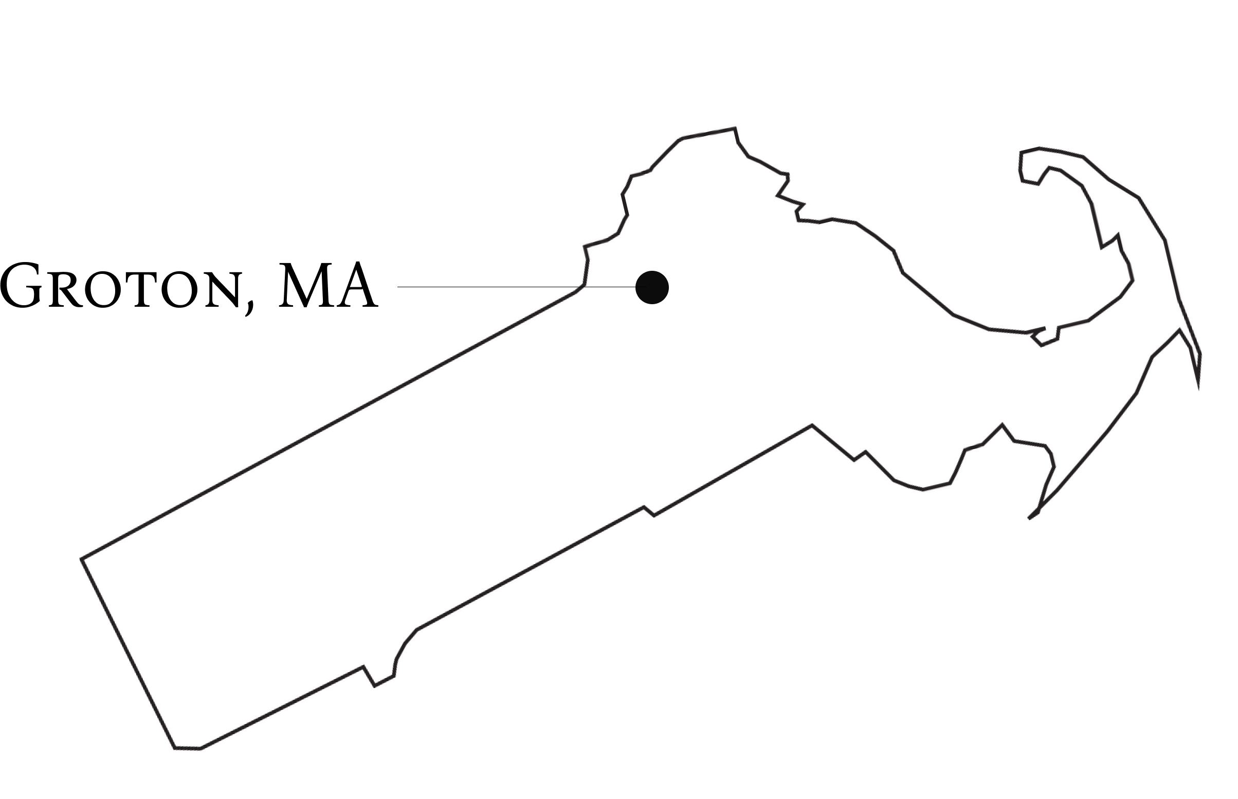 Map showing acupuncture clinic location in Groton, Massachusetts.