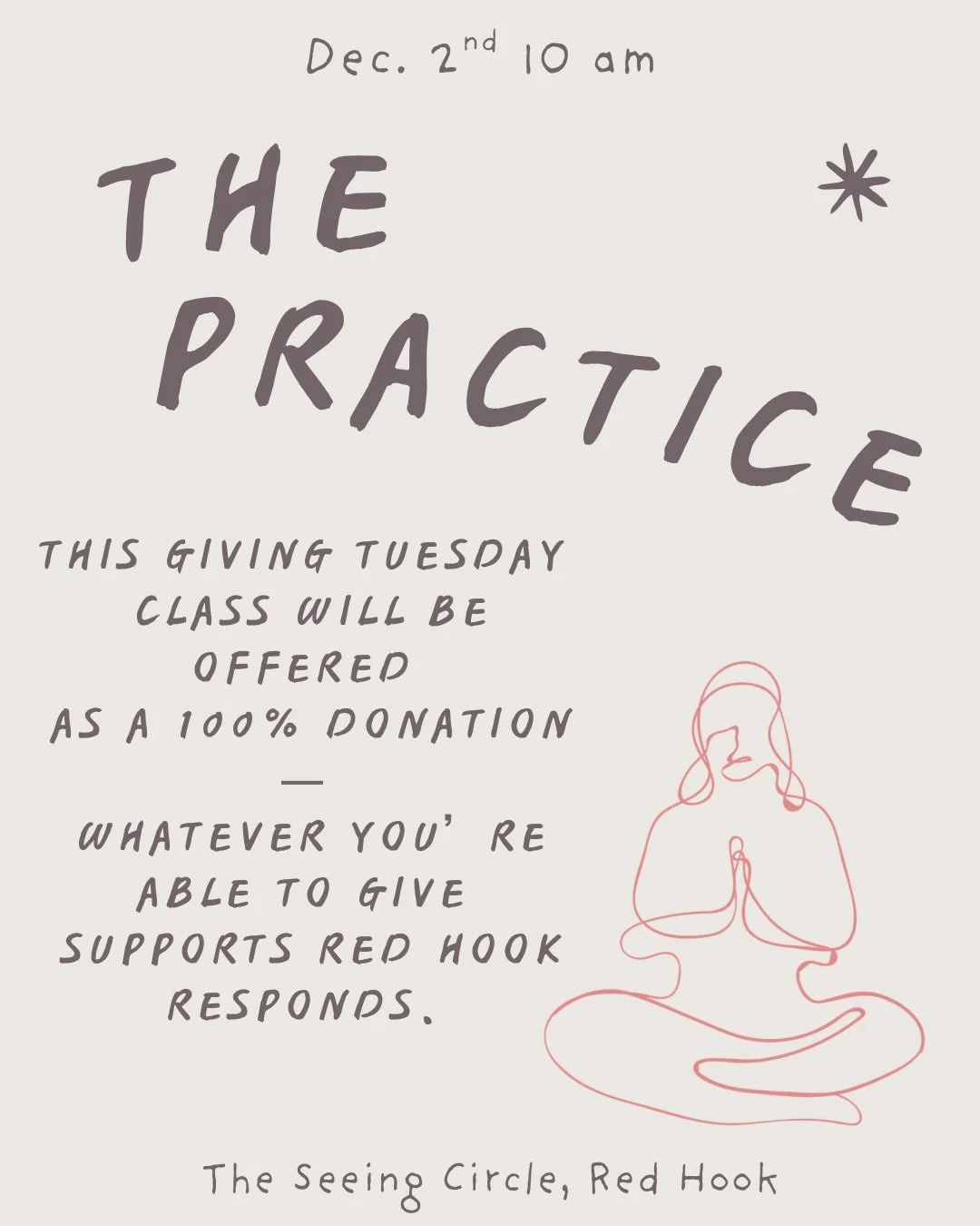 Here&rsquo;s how The Seeing Circle is giving back for Giving Tuesday.

Since Thanksgiving, I have chosen to support @redhookresponds &mdash;
an organization offering meals, connection,
and care for neighbors across our community.
Since then, and thro