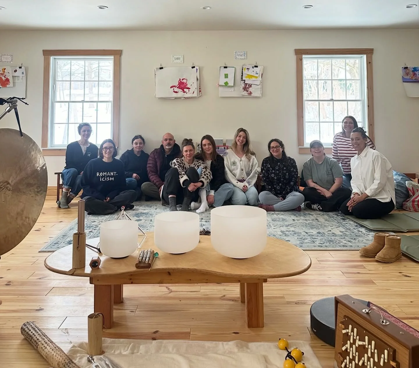 I recently had the honor of designing a private sound experience for the teachers at @panoramaearlychildhood during their professional development day.

The setting was a light filled classroom surrounded by children&rsquo;s artwork. A space built fo