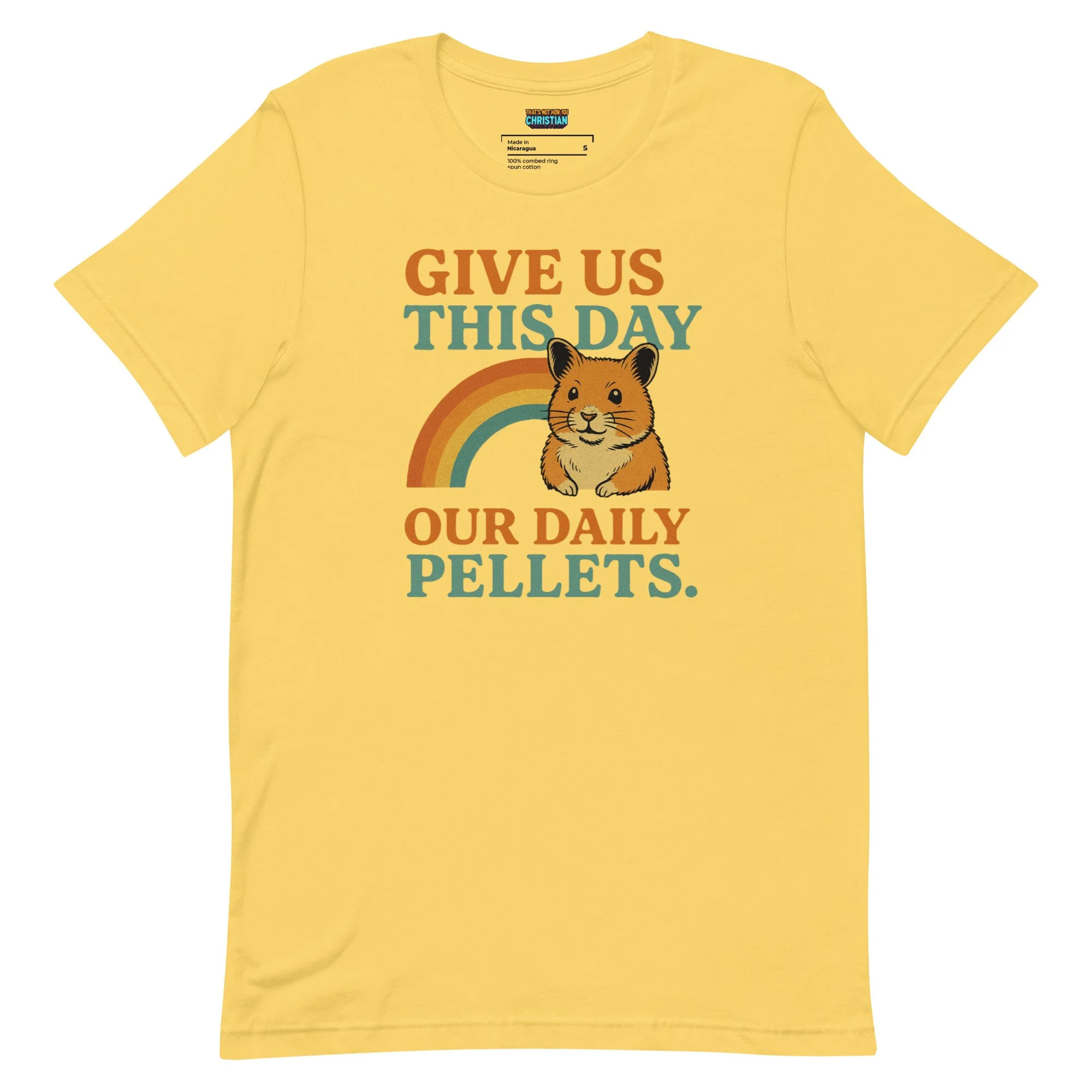 Give Us This Day Our Daily Pellets Christian T Shirt Funny Hamster Humor