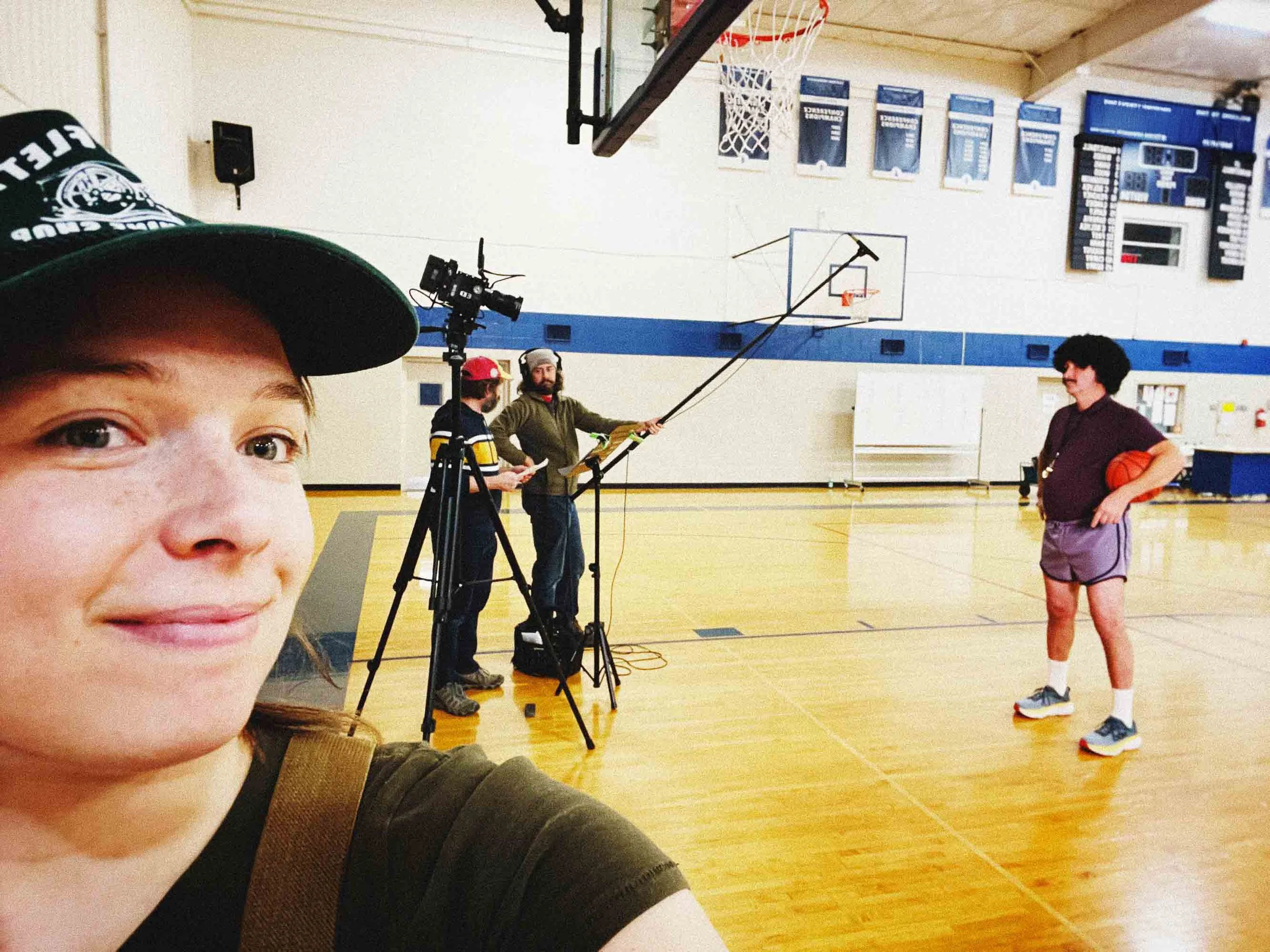 Selfie of our crew filming the Russian gym teacher sketches during production of That’s Not How You Christian. 