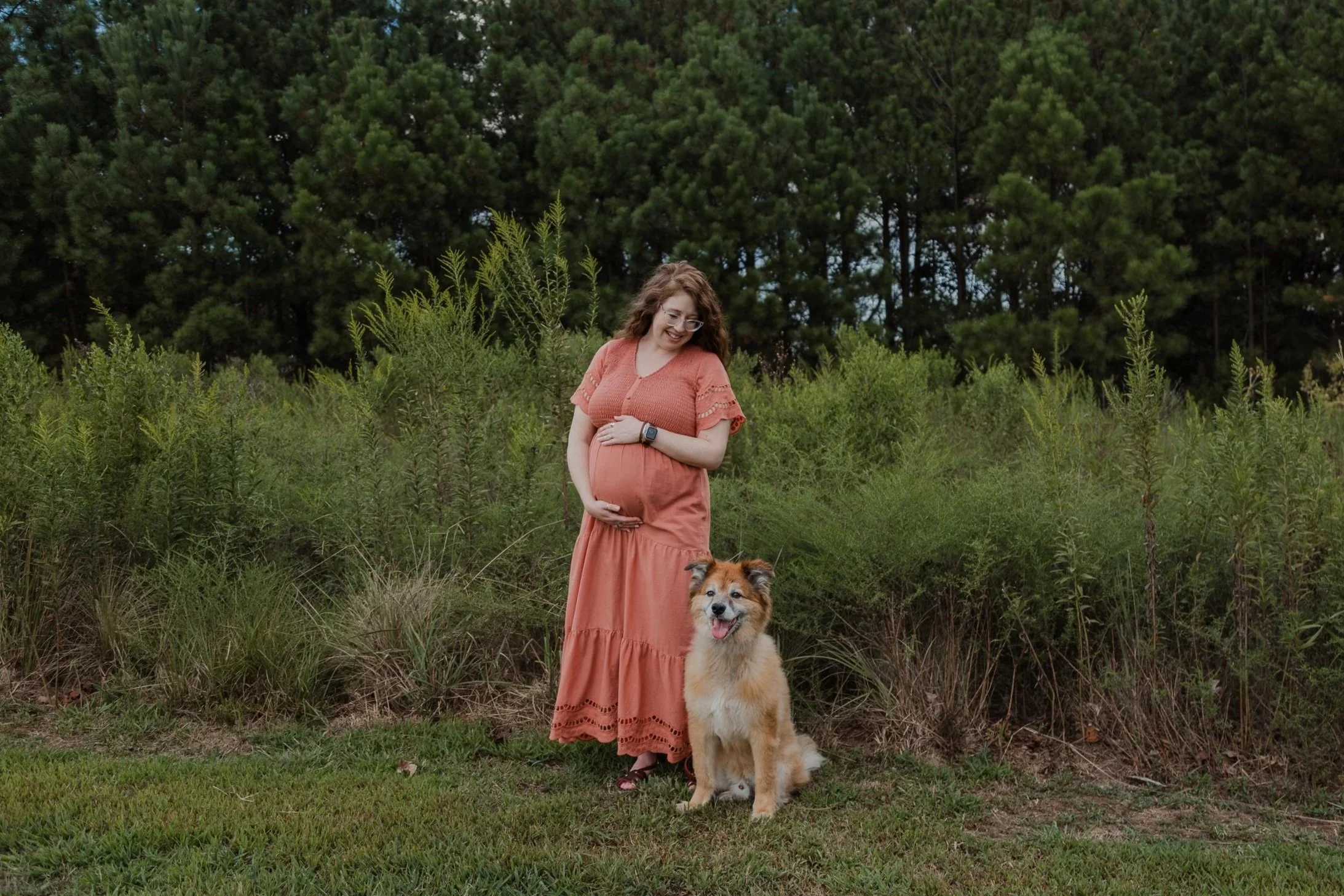 Raleigh maternity photography captured at the North Carolina Museum of Art.