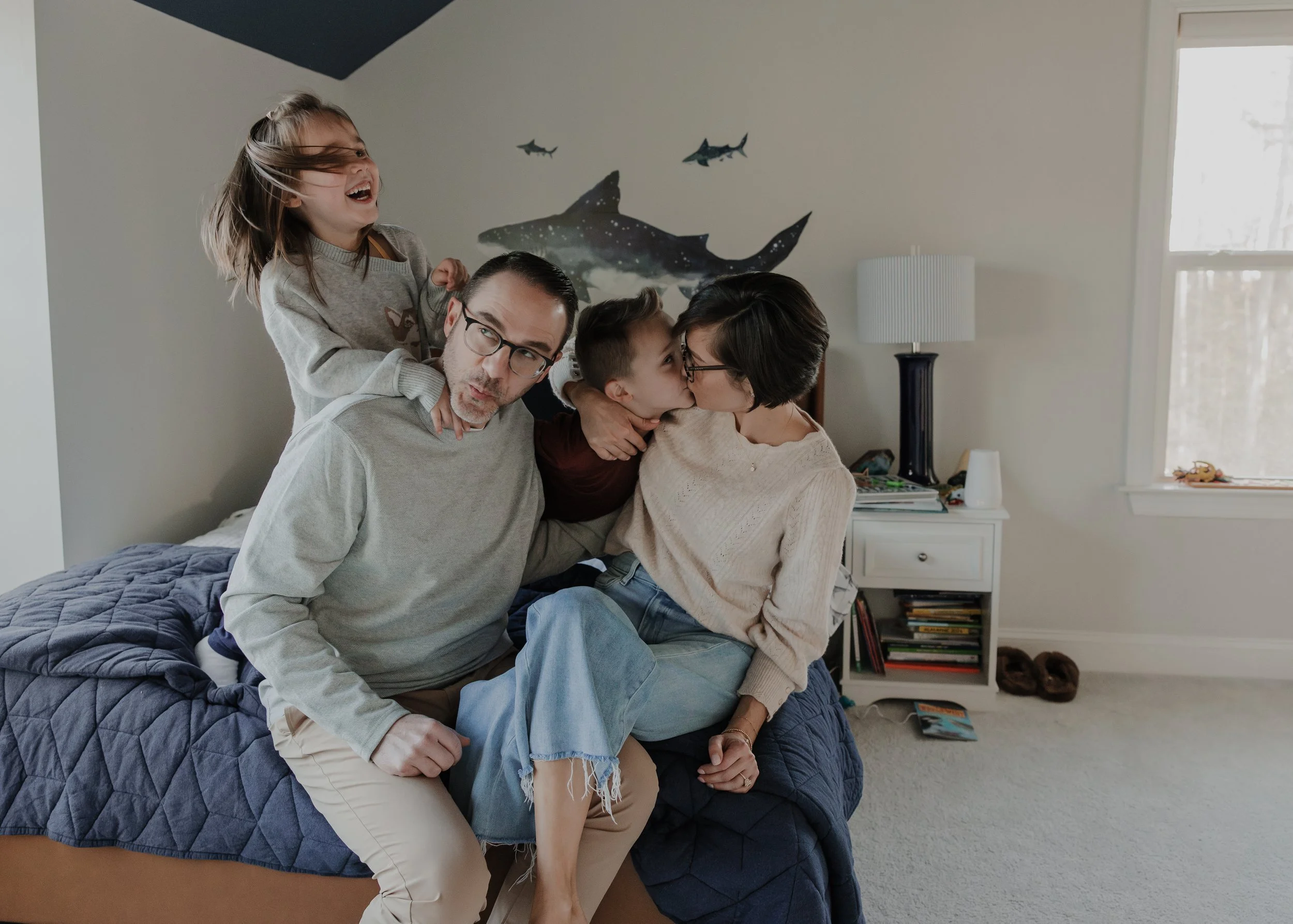 Wake Forest Family Photos at Home in the Hasentree Neighborhood