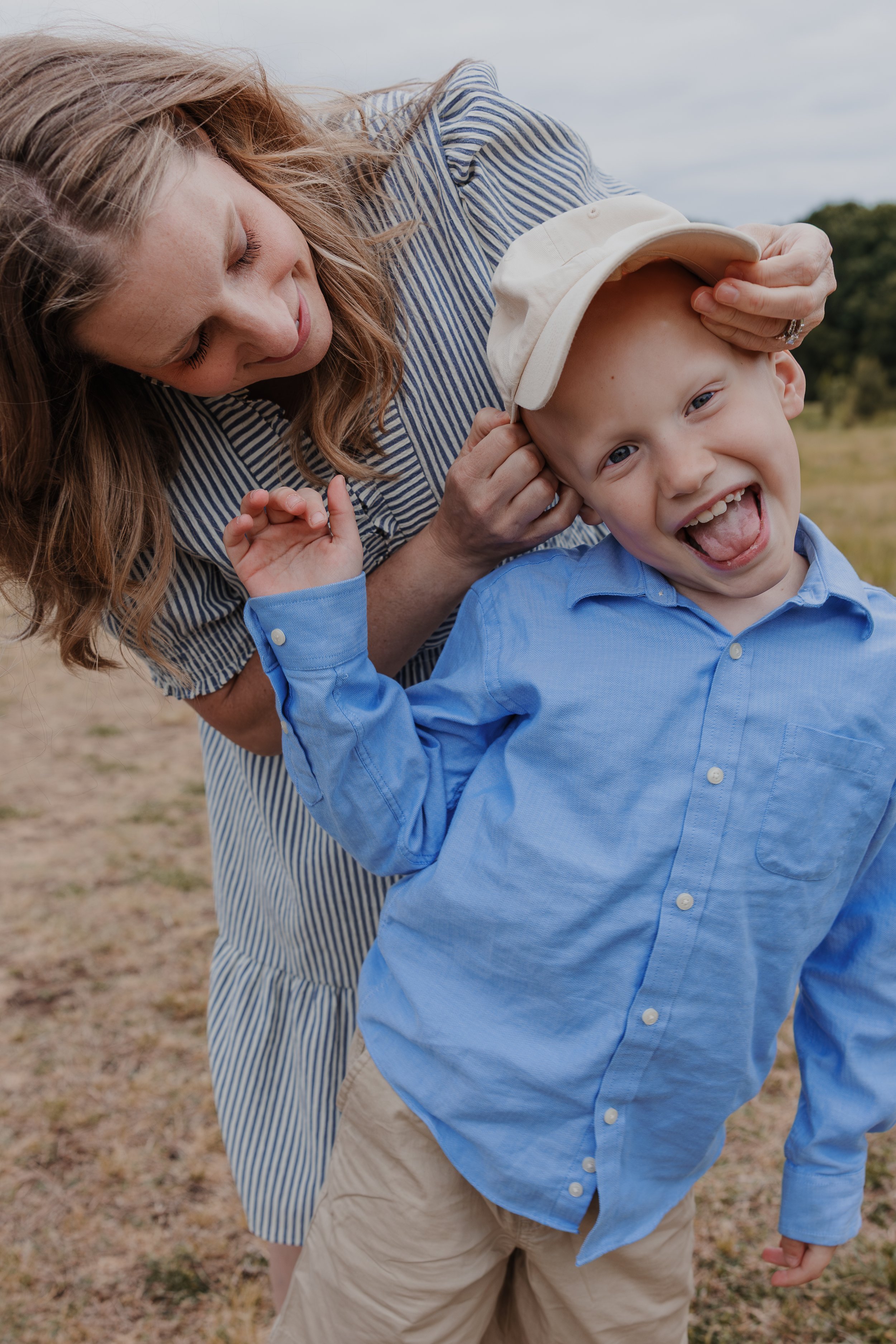 A Special Needs Family Photo Session with Three Busy Kids at the North Carolina Museum of Art in Raleigh