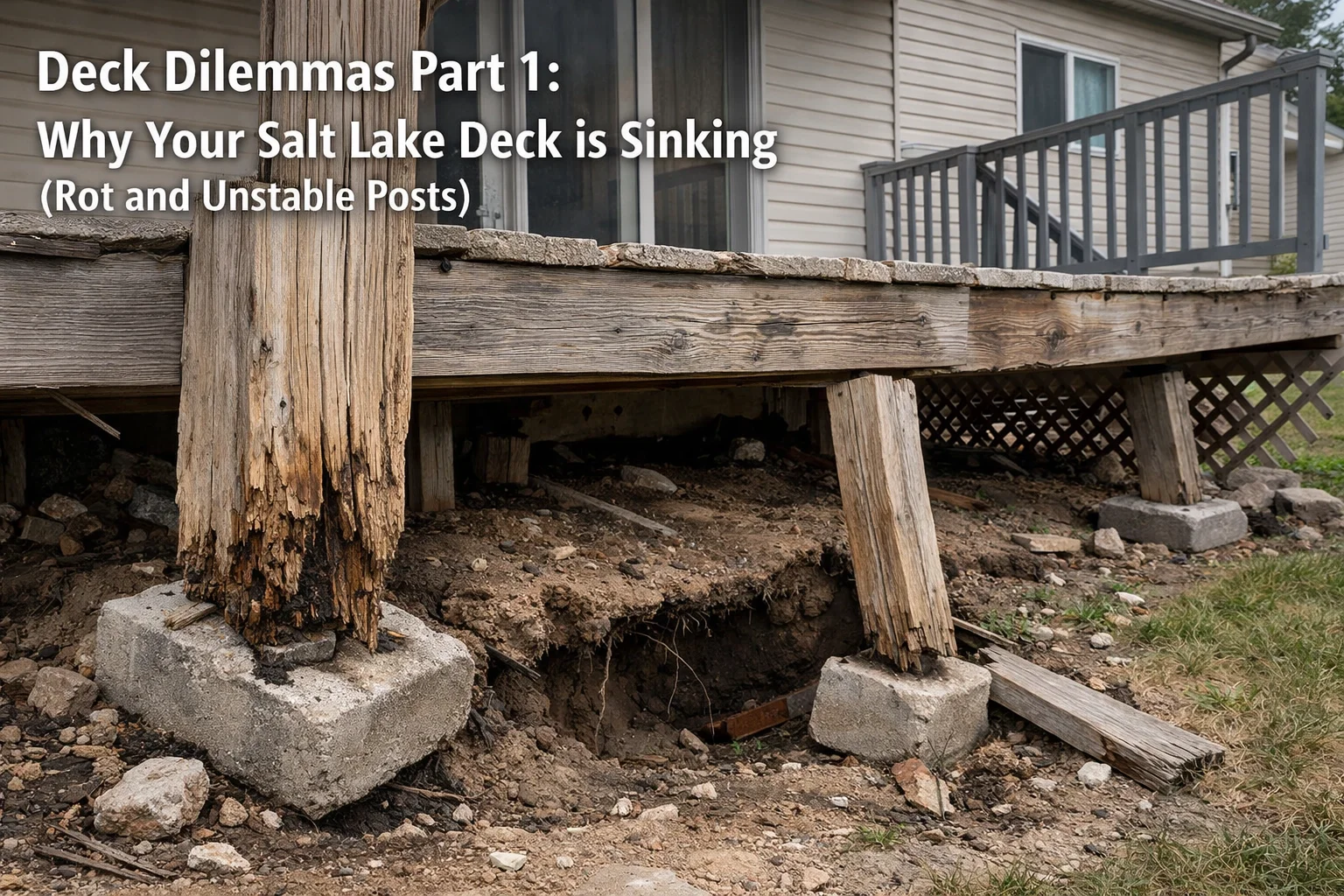 Deck Dilemmas Part 1: Why Your Salt Lake Deck is Sinking (Rot and Unstable Posts)