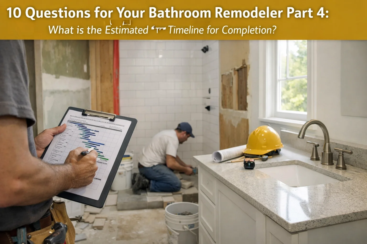 10 Questions for Your Bathroom Remodeler Part 4: What is the Estimated Timeline for Completion?