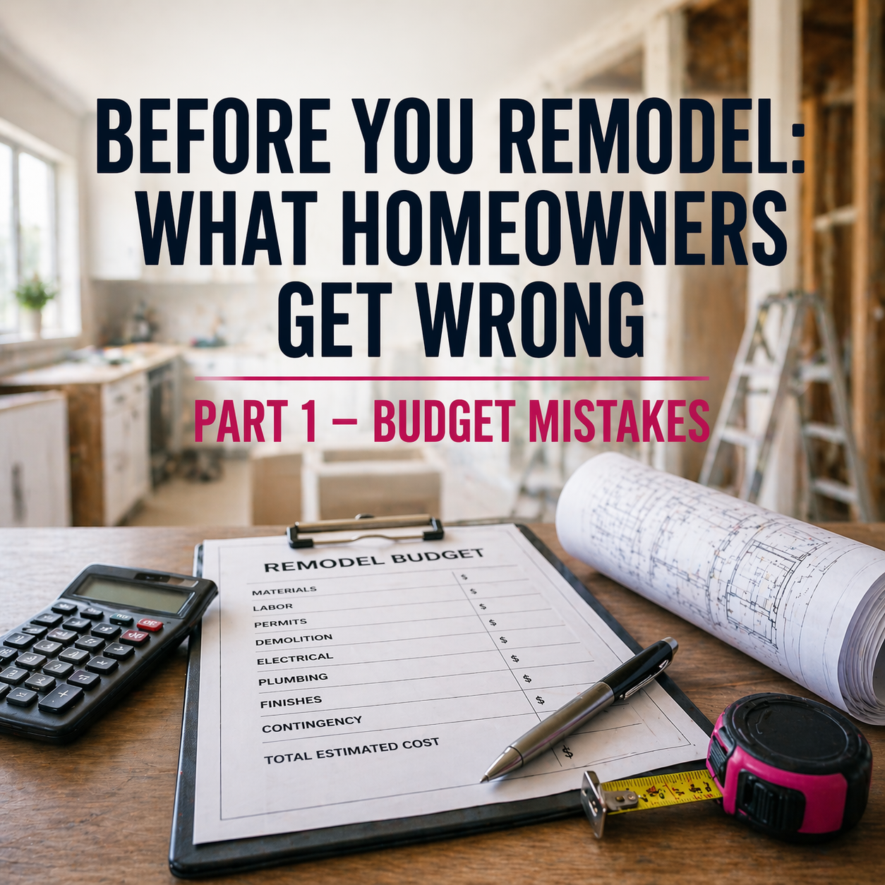 Before You Remodel: What Homeowners Get Wrong Part 1 – Budget Mistakes