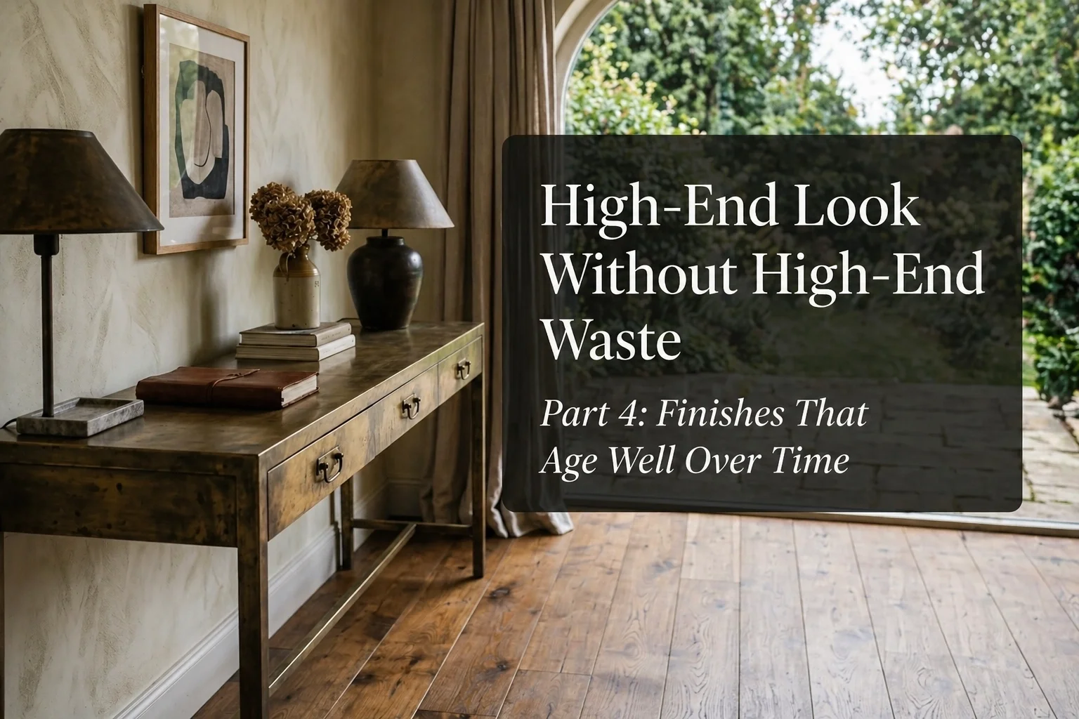 High-End Look Without High-End Waste Part 4: Finishes That Age Well Over Time