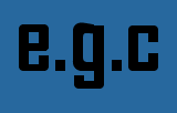 Text reading 'e.g.c.' on a dark blue background.