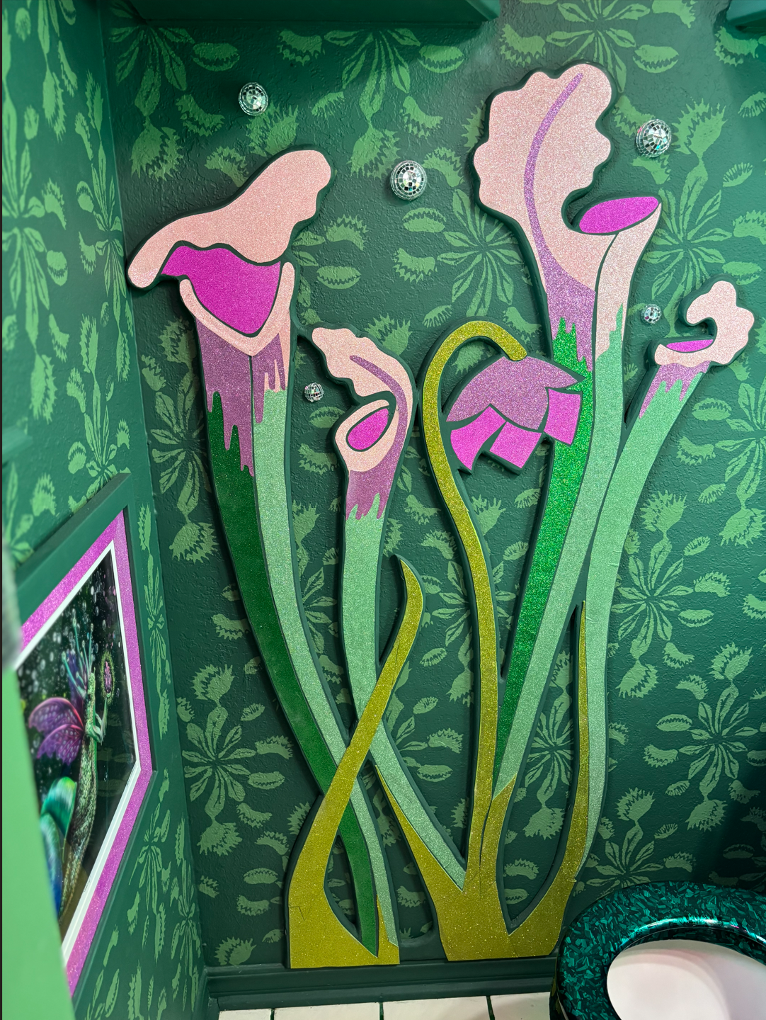 Sparkly Pitcher Plant Wall Art
(per price and availability of materials. Approximately 5ftx4ft). 

estimate: $400