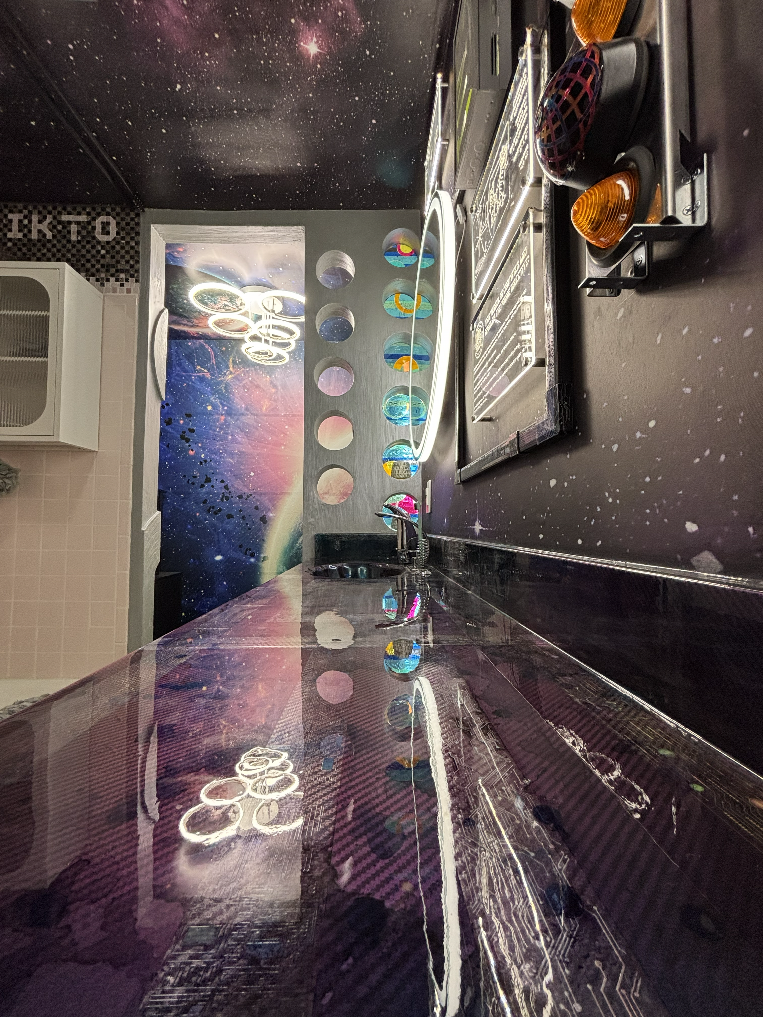 Futuristic Resin Countertop/Tabletop
(per price and availability of materials, applied to existing substrate.)

estimate for 7ft desk/countertop: $800