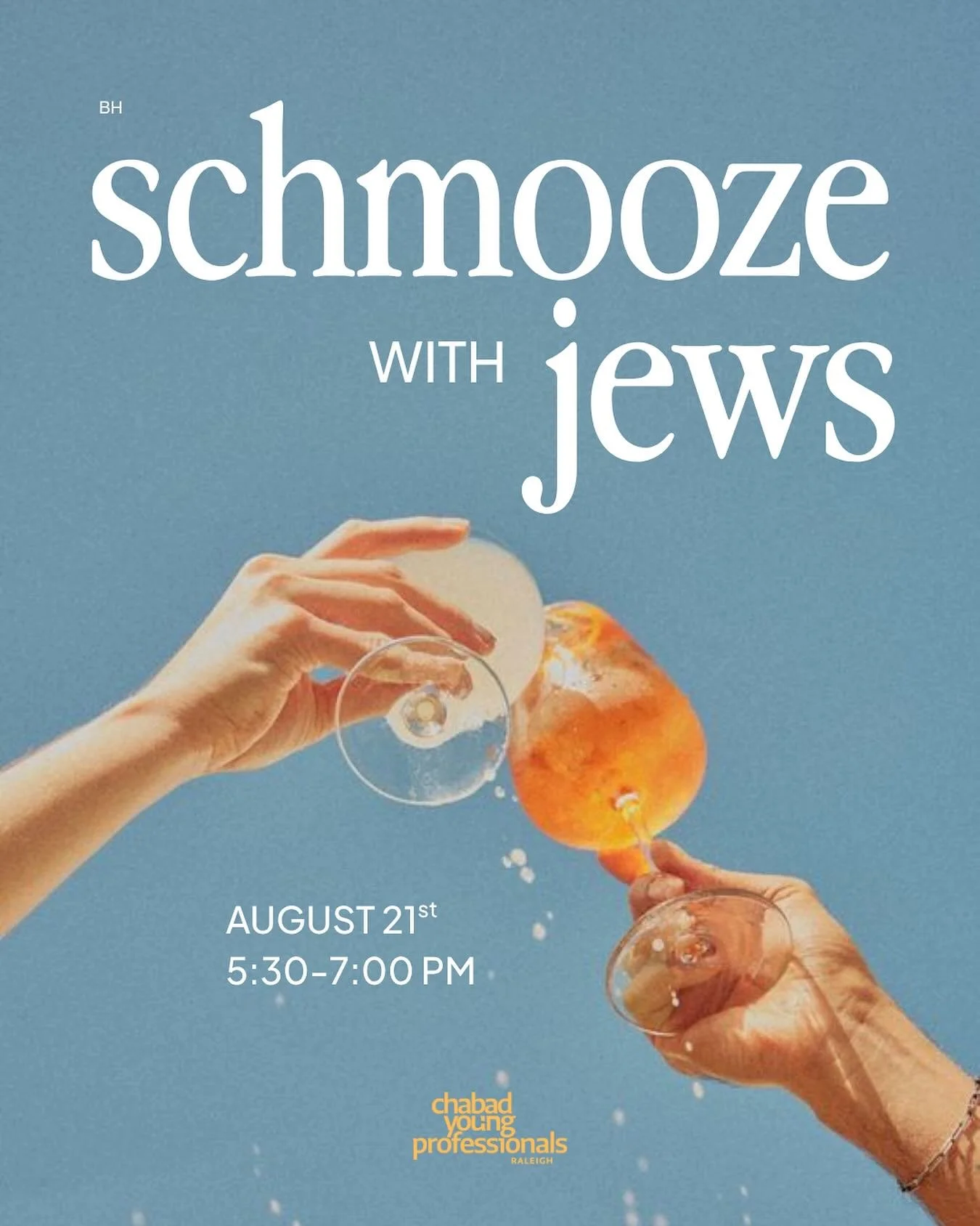 You&rsquo;ve survived another workday. Your inbox is (mostly) under control. Now it&rsquo;s time to close the laptop and do what Jews do best: schmooze.⁣
⁣
That&rsquo;s where Schmooze with Jews comes in -  a cocktail hour for young Jewish professiona