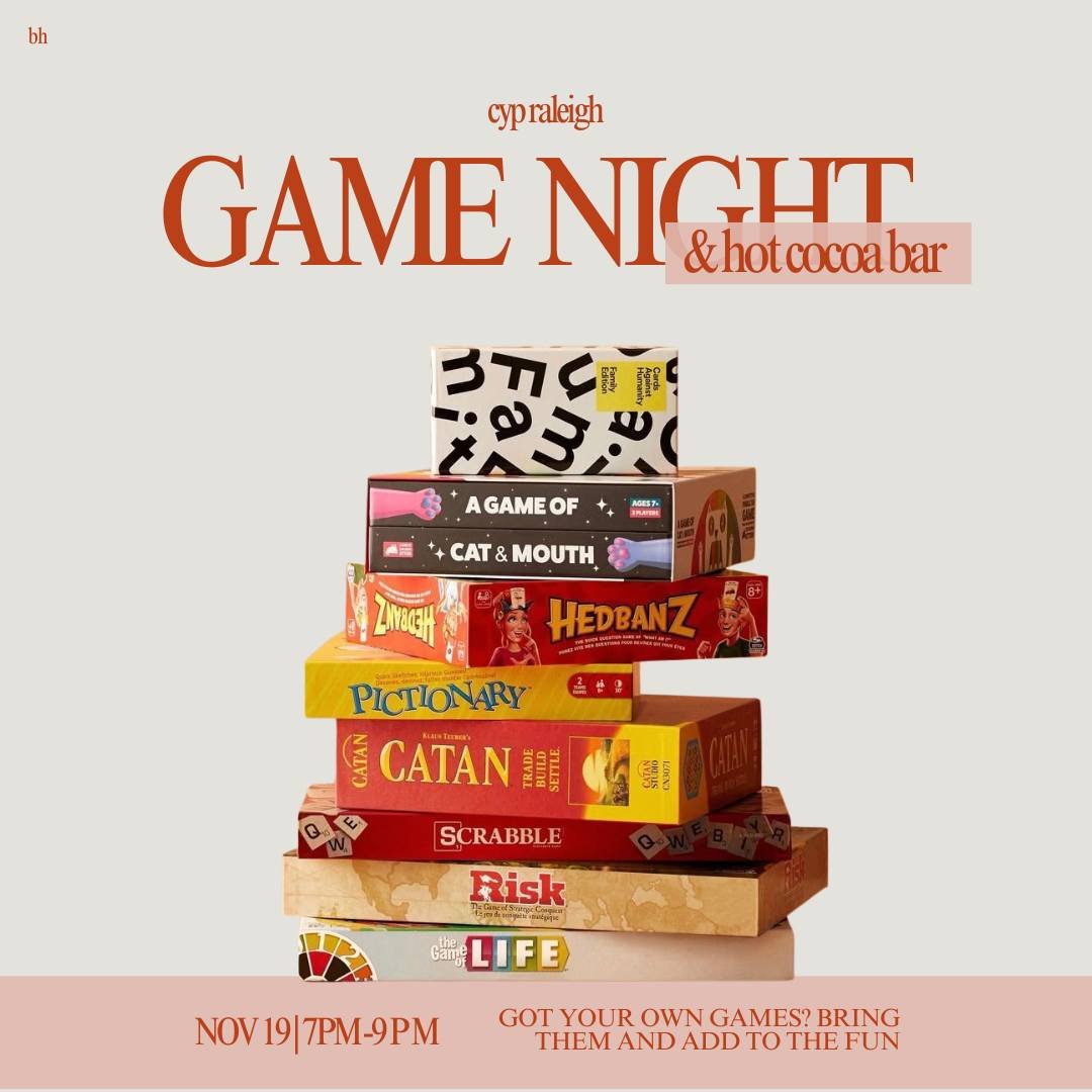 Fall&rsquo;s here, the air&rsquo;s crisp, and it&rsquo;s officially stay-in season.⁣
⁣
Join CYP for a cozy night of board games, warm drinks, and connection. ⁣
⁣
We&rsquo;ll have all the classics (and a few surprises), plenty of snacks, an epic hot c