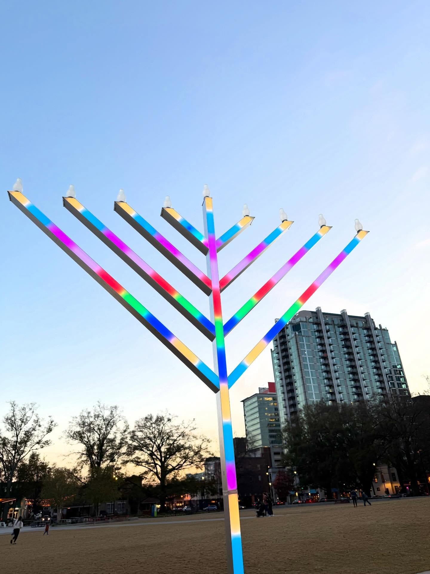 Downtown Raleigh is aglow with the light and warmth of the Menorah 🕎 ⁣
⁣
Join us on Tuesday, December 16th at 5:30 PM for Downtown Raleigh&rsquo;s Public Menorah Lighting with @janetcowellformayor