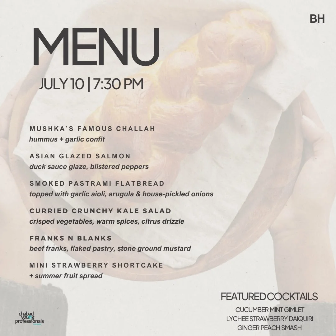 It&rsquo;s just one of many reasons to reserve your spot at everyone&rsquo;s favorite time of the month. ⁣
 ⁣
It&rsquo;s this delightful menu. And it&rsquo;s also the lovely company. The handcrafted drinks. It&rsquo;s the magic of Shabbat. ⁣
 ⁣
Bring
