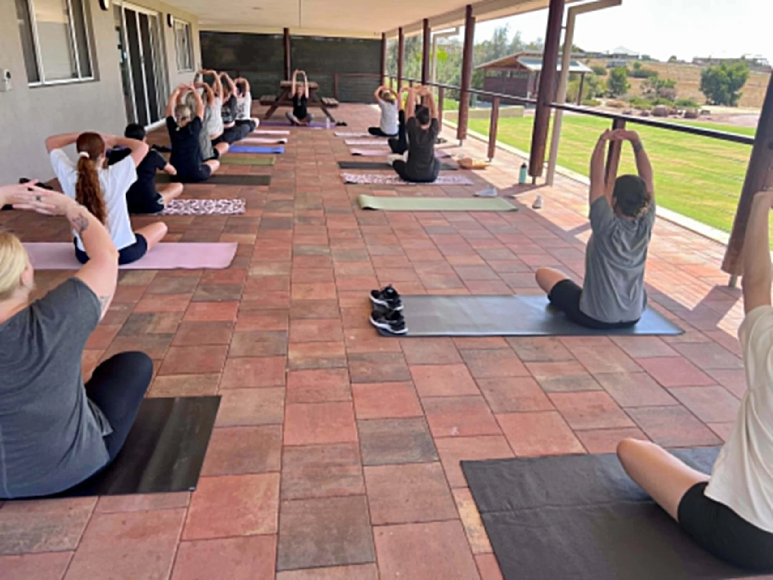 Corporate yoga session in Perth