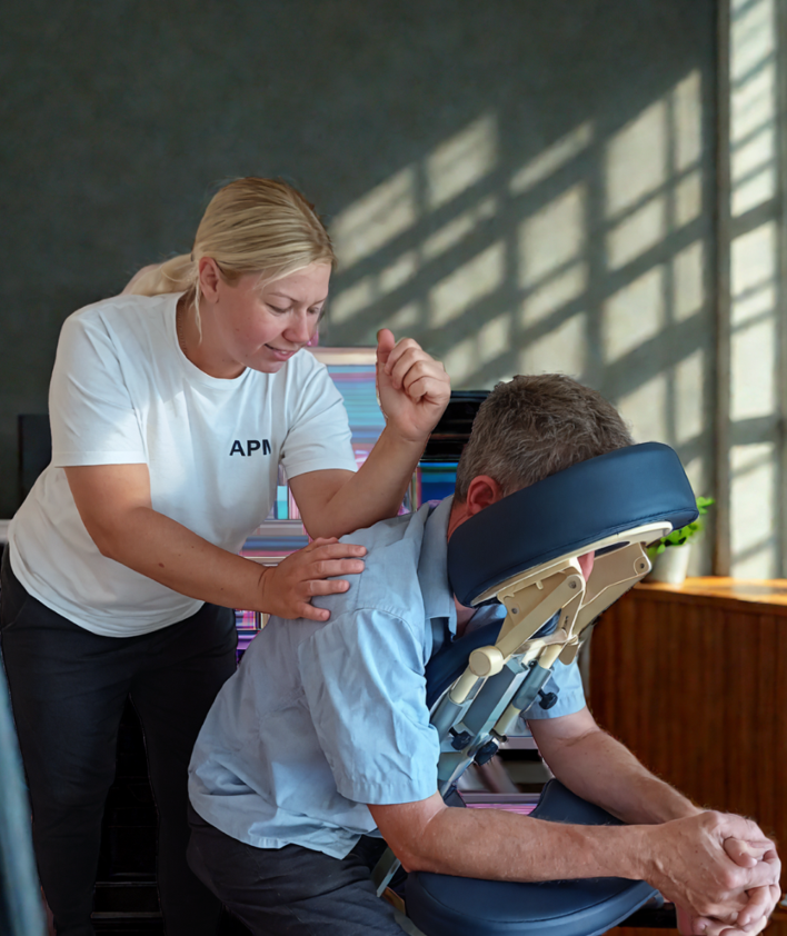 Ergonomic chair massage for office workers in Perth