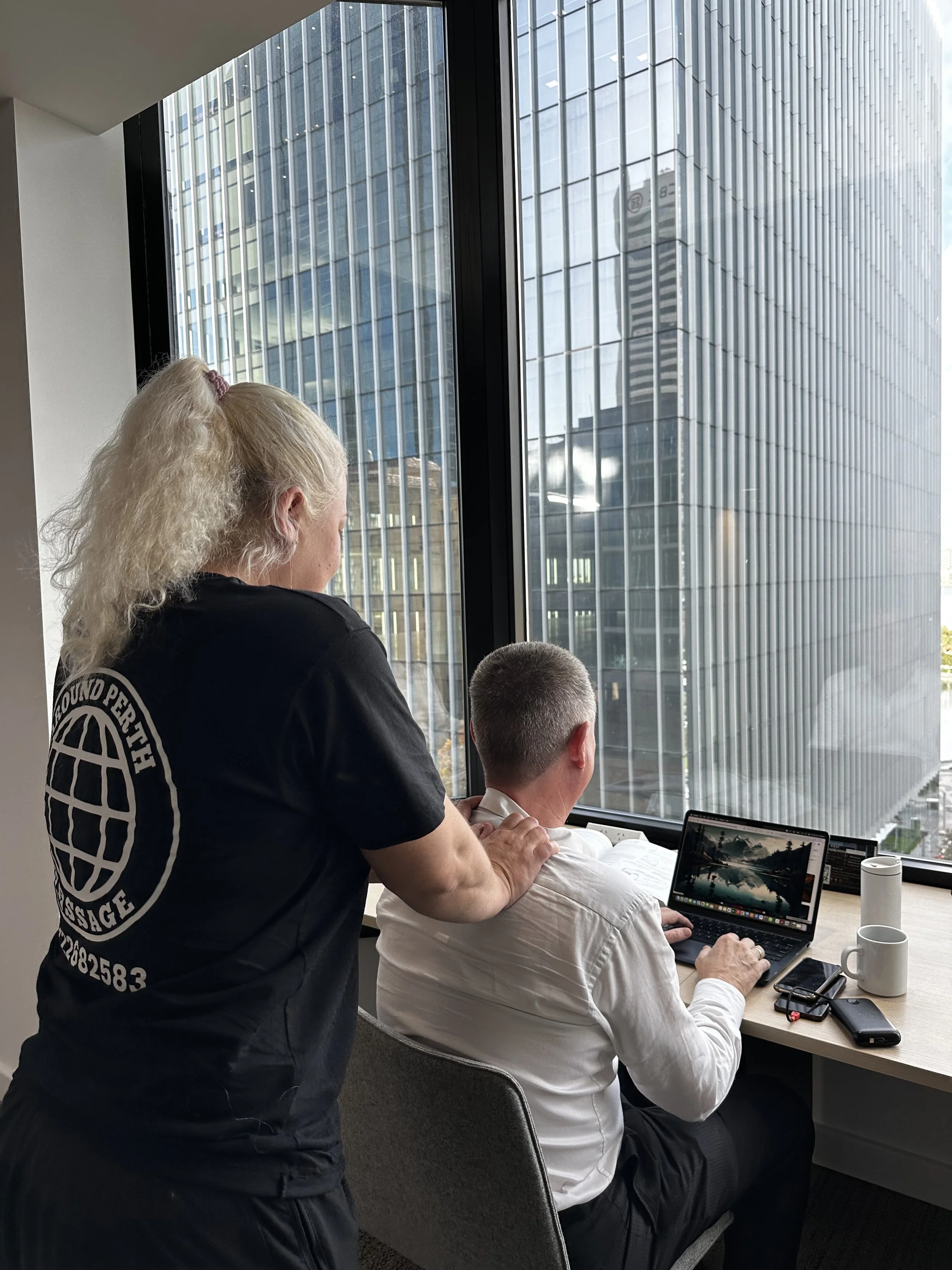 At desk massage for Perth office