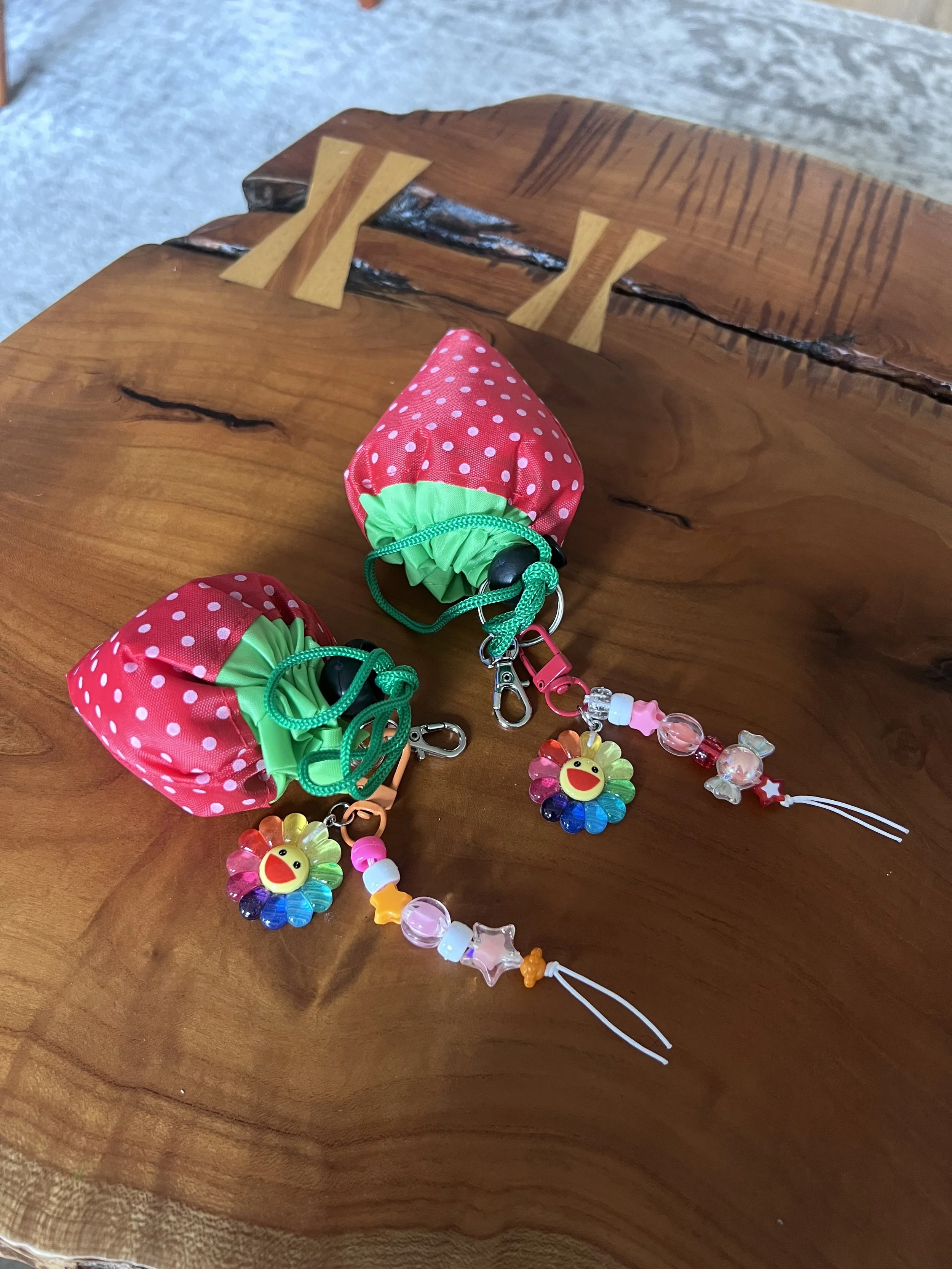 Strawberry Reusable Bag keychain