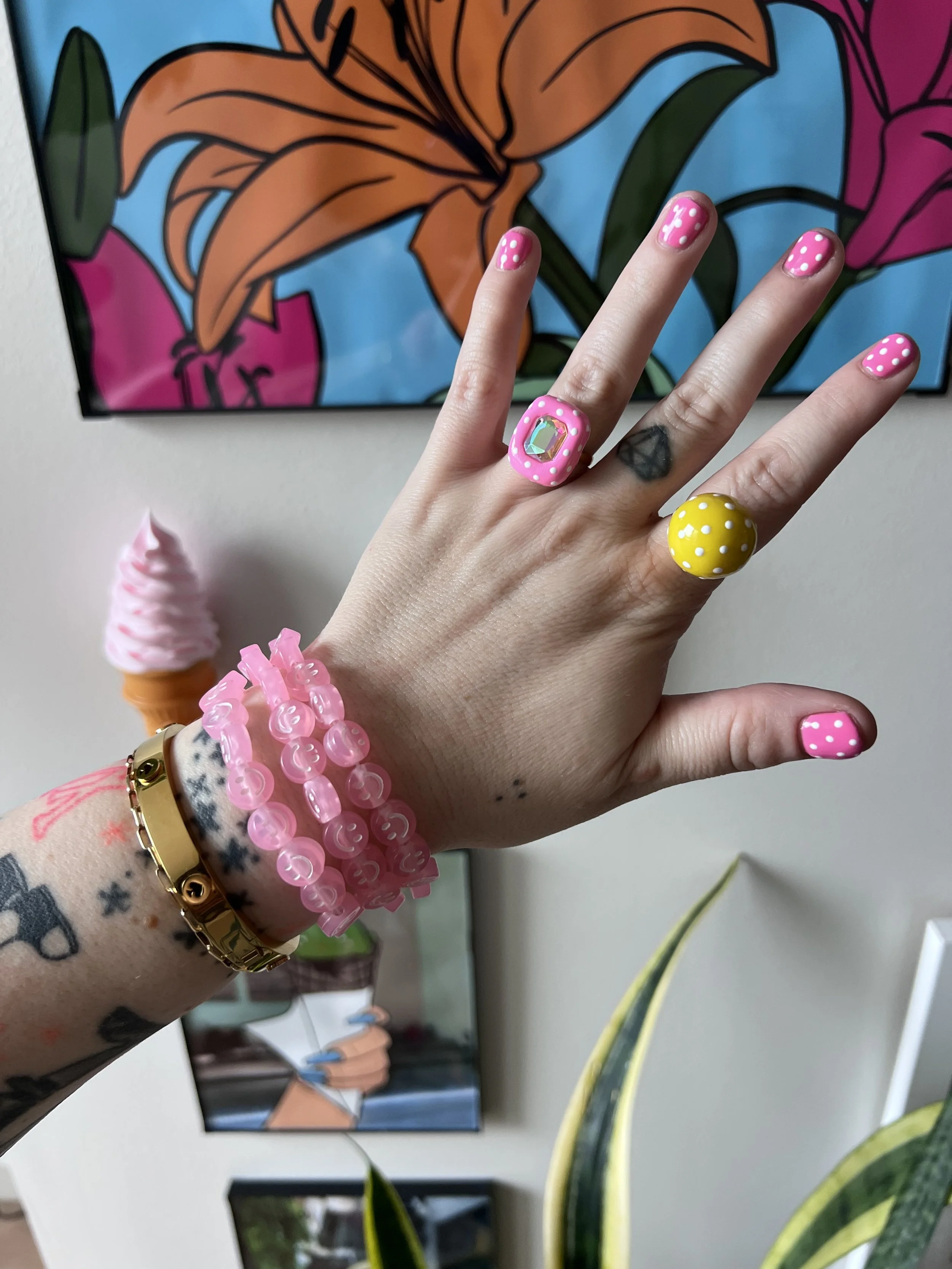 Pink Smiley Face bracelet