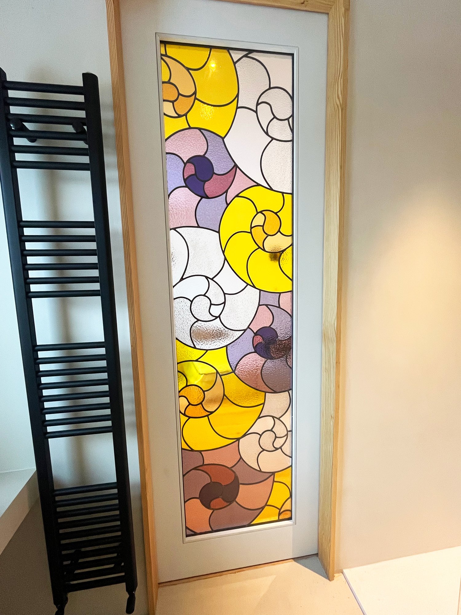 Eirlume Studio Custom Stained Glass Ensuite Door