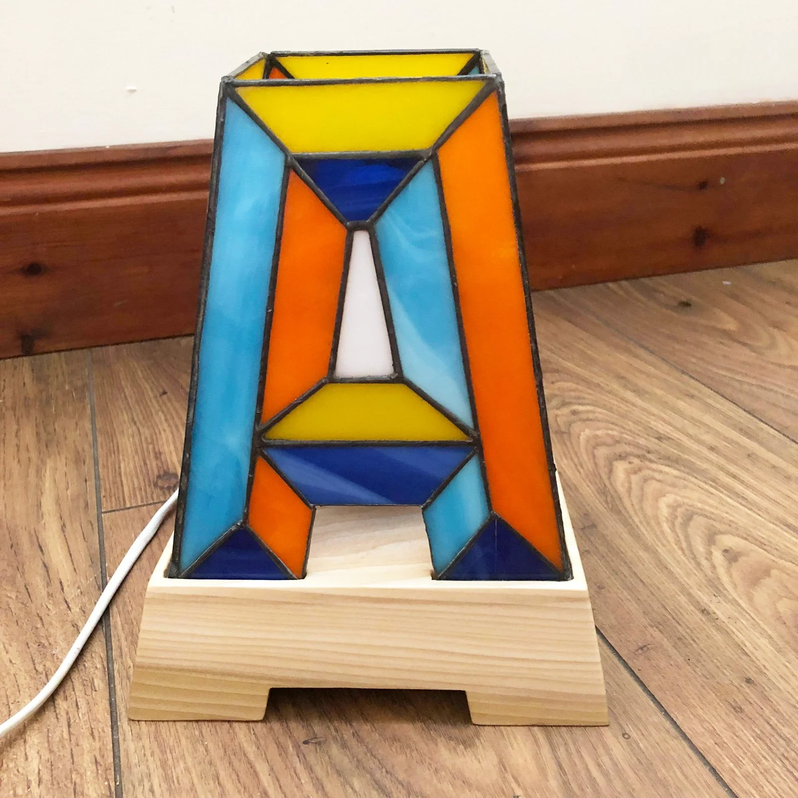 Eirlume Studio Child's Name Initial Stained Glass Lamp