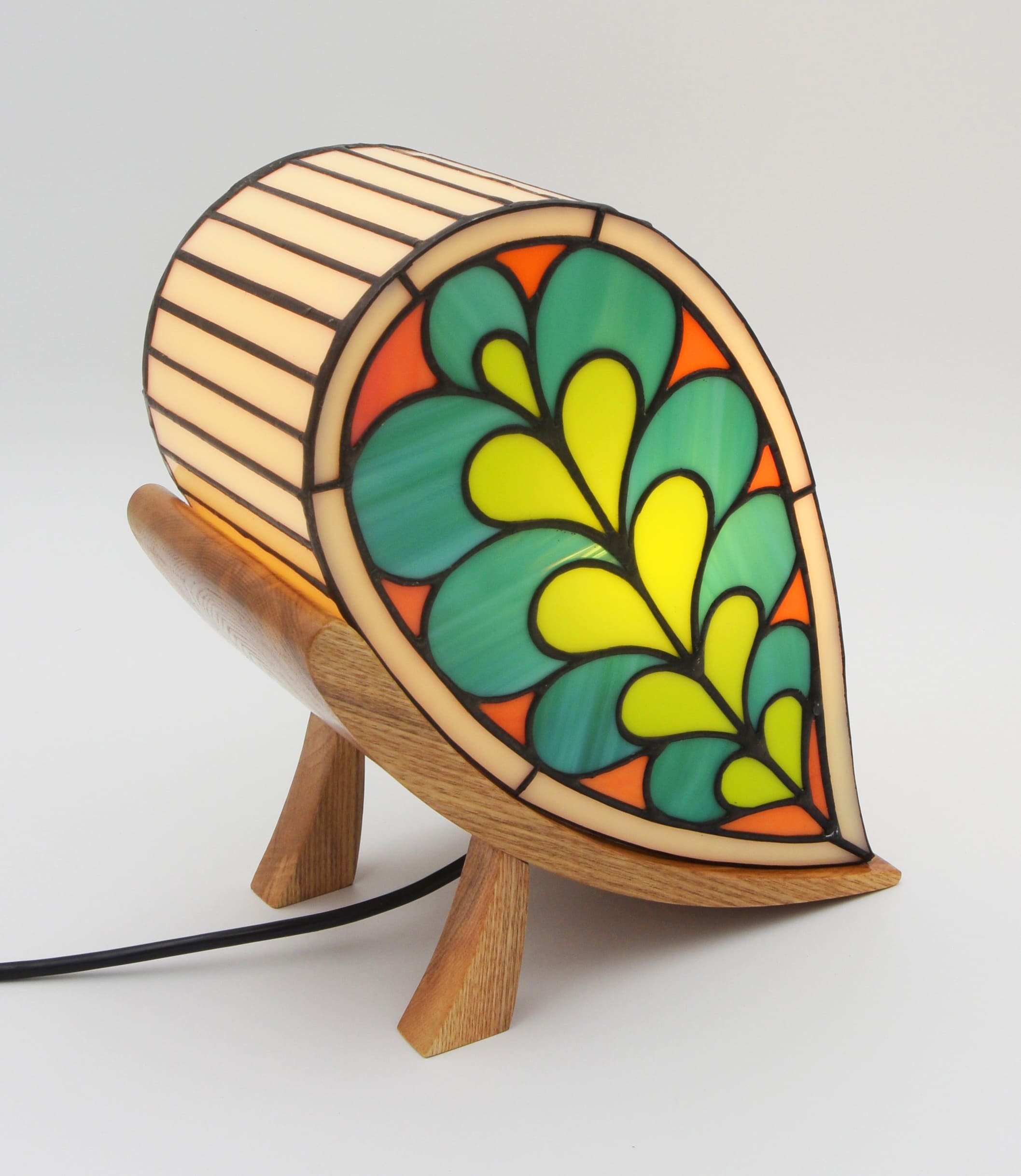Eirlume Studio Stained Leaf Glass Lamp