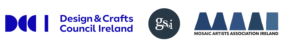 Logos of Design & Crafts Council Ireland, GSI, and Mosaic Artists Association Ireland.