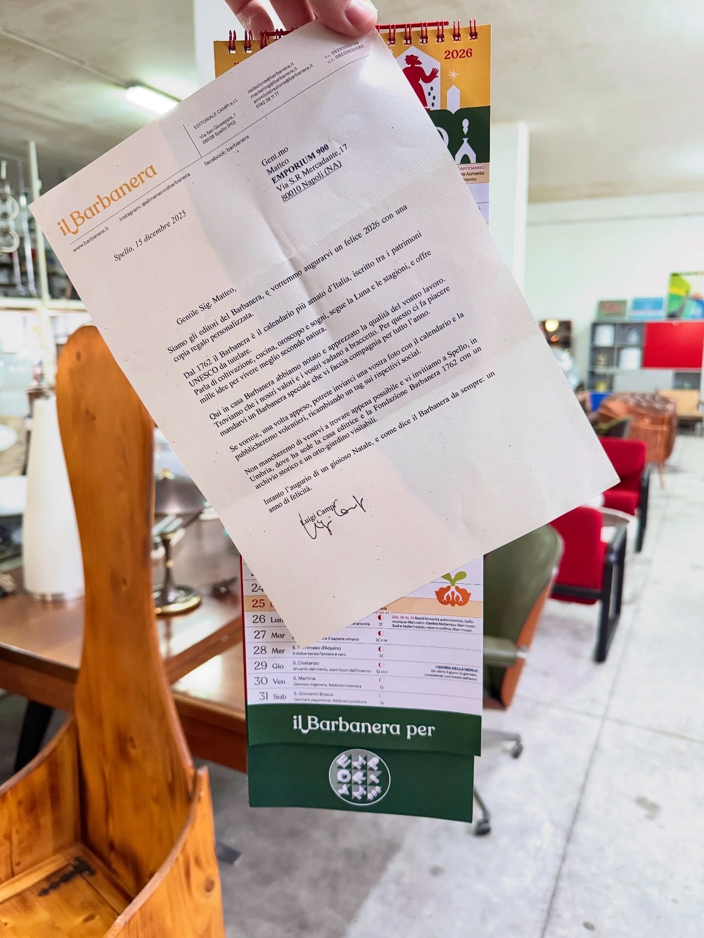 Grazie @almanaccobarbanera per l'attestato di stima 🥰 Vi aspettiamo presto! 🫶🏻

📍 Showroom a Quarto (Napoli)
🗓️ Appuntamenti: Lun&ndash;Sab | 10:00&ndash;14:00
🛒 Scopri di pi&ugrave; su: emporium900.com
🚚 Spediamo in tutta Italia!

#napoli #ar