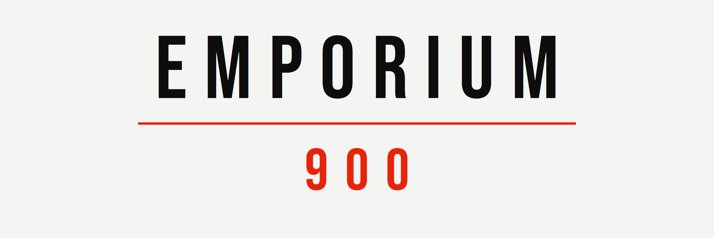 Logo con la parola 'EMPORIUM' sopra una linea rossa e il numero '900' sotto.