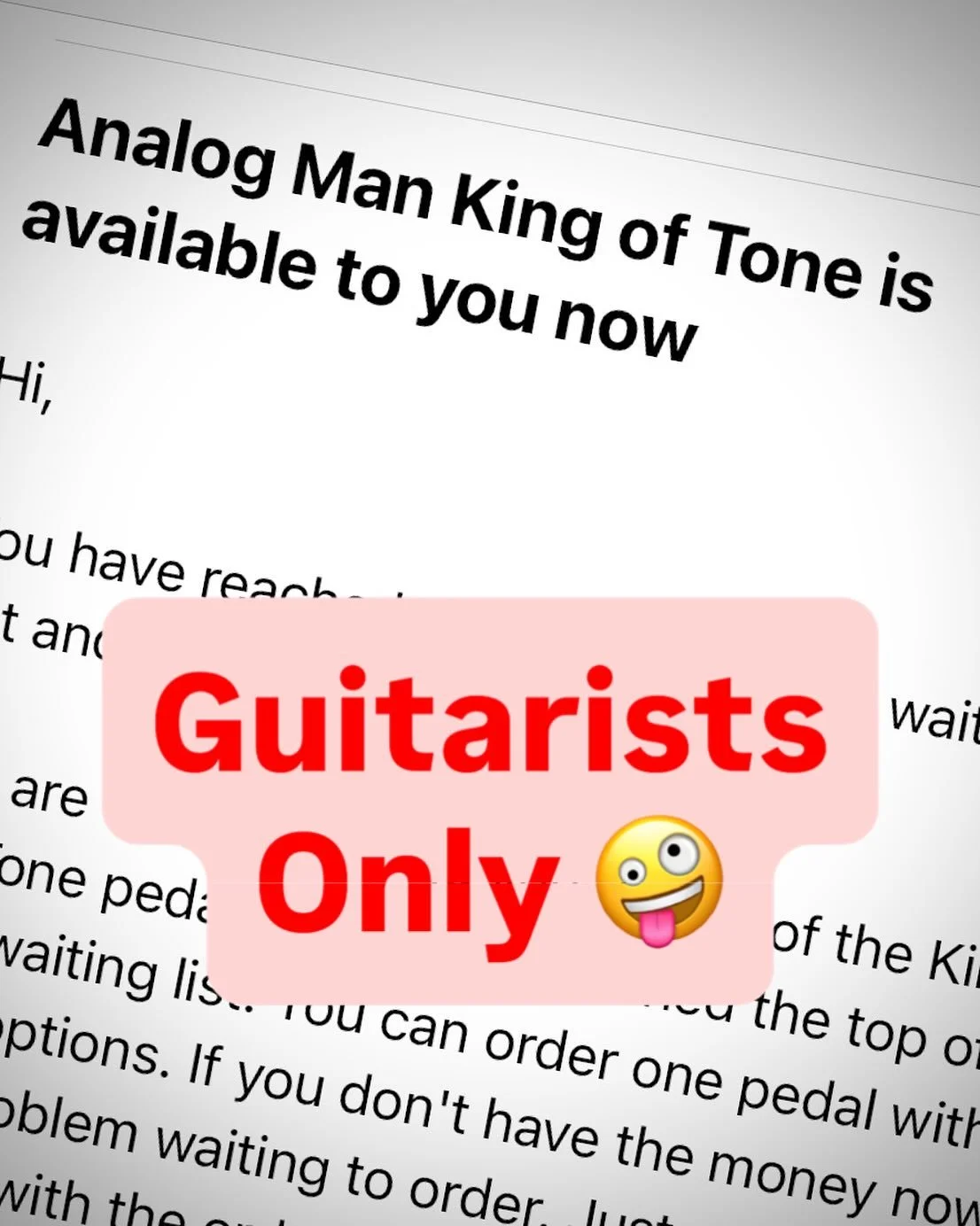 This is just for the guitarists... 

😜

Today I&rsquo;ve got my email!
Now I have access to the inner circle!
Yezzz...
I don&rsquo;t know when I ordered the KOT, but it&rsquo;s been a while.

I&rsquo;ll let you know when the thing arrives.

#matthia