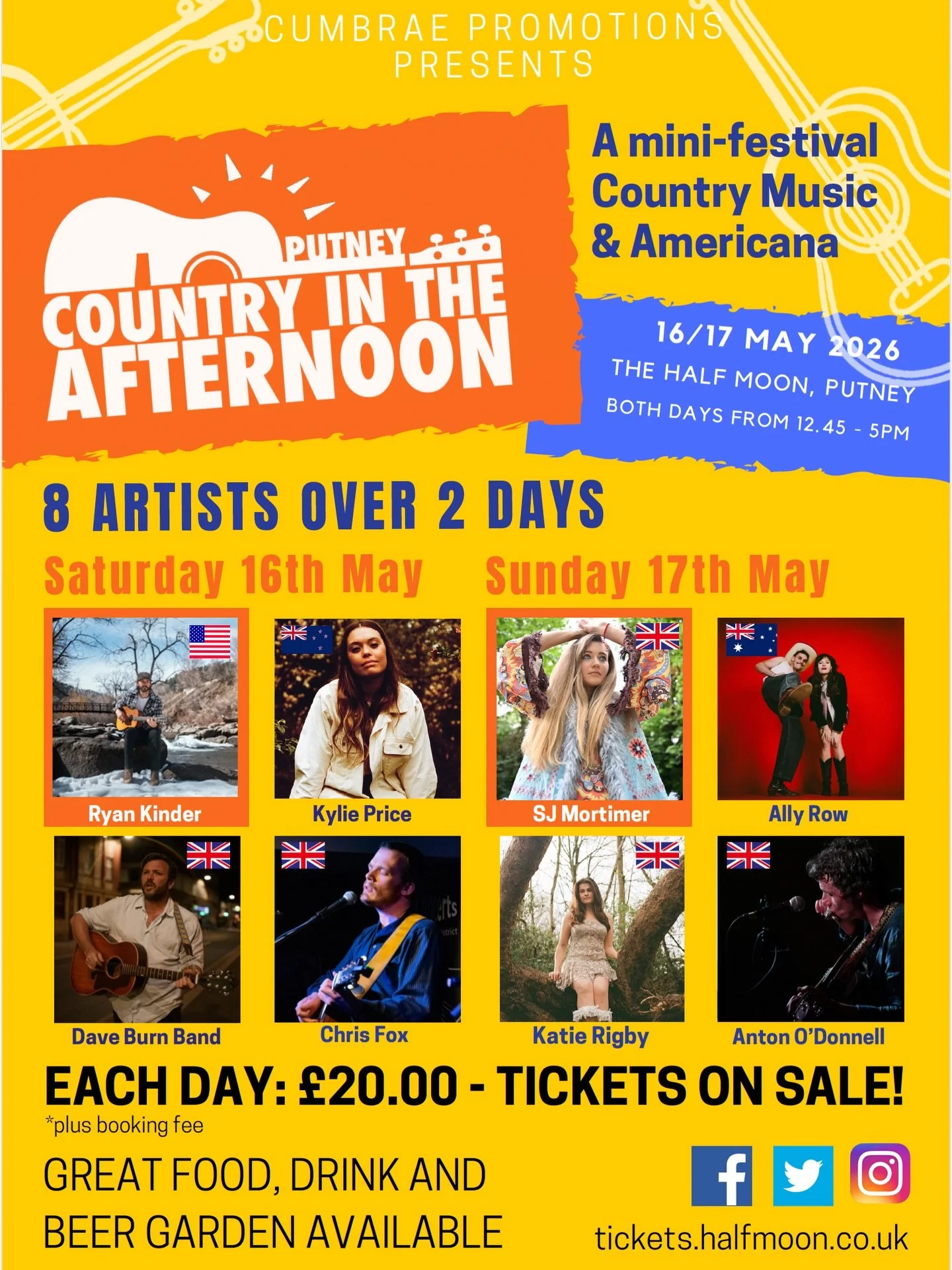 Excited to be part of this beautiful line up for @countryaftnoon in May! 
Thank you for having me @cumbraepromotions, this&rsquo;ll be fun!