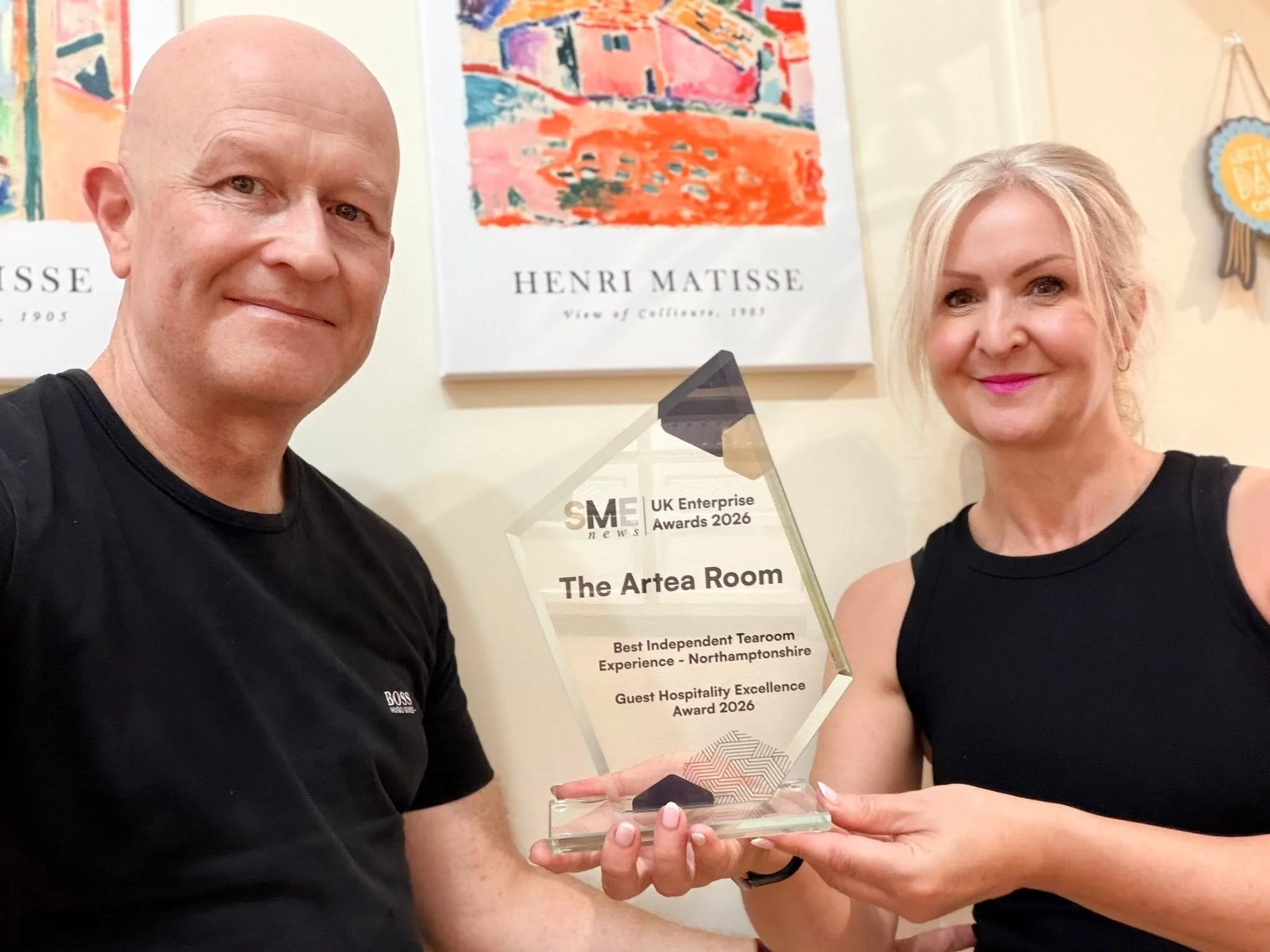 The Artea Room wins Best Independent Tearoom Experience award in Northamptonshire