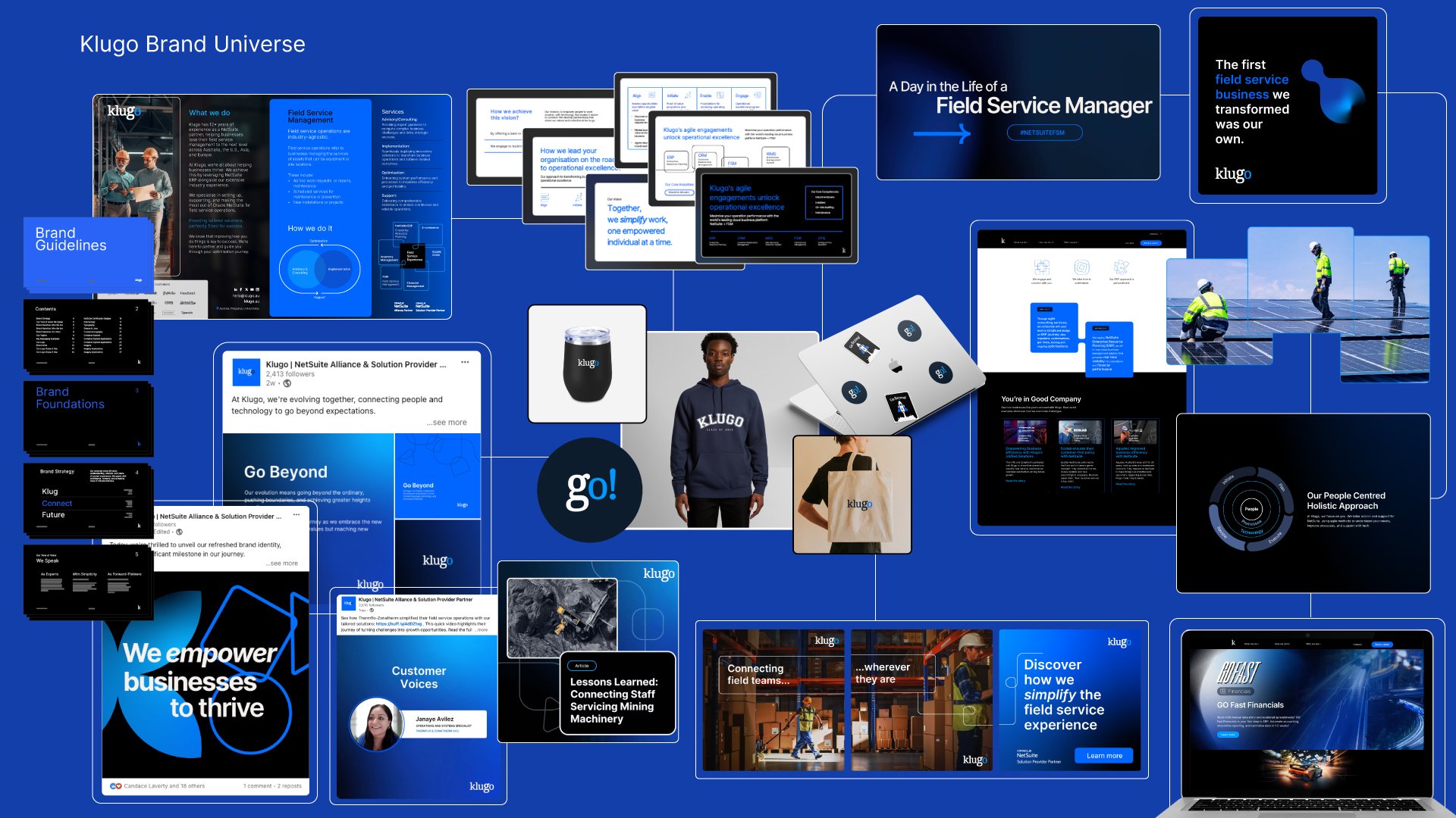 I translated the company’s new tone of voice into a refreshed visual identity. The goal was to soften the rigid, masculine aesthetic of the old brand and bring in a contemporary look that felt clear, confident, and human.
I developed a flexible desi