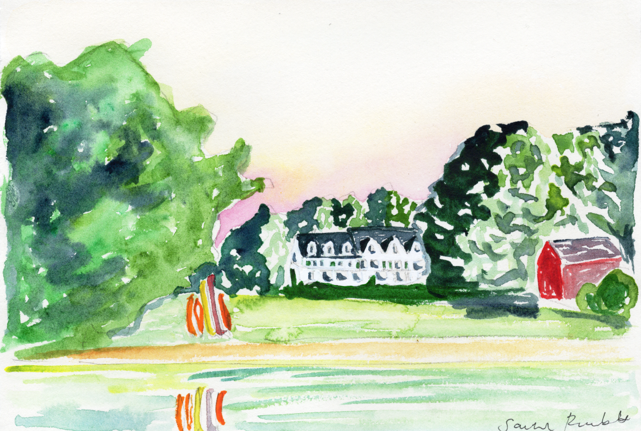 |The Inn at Pleasant Lake at Sunrise, 7 x 5 Fine Art Print|