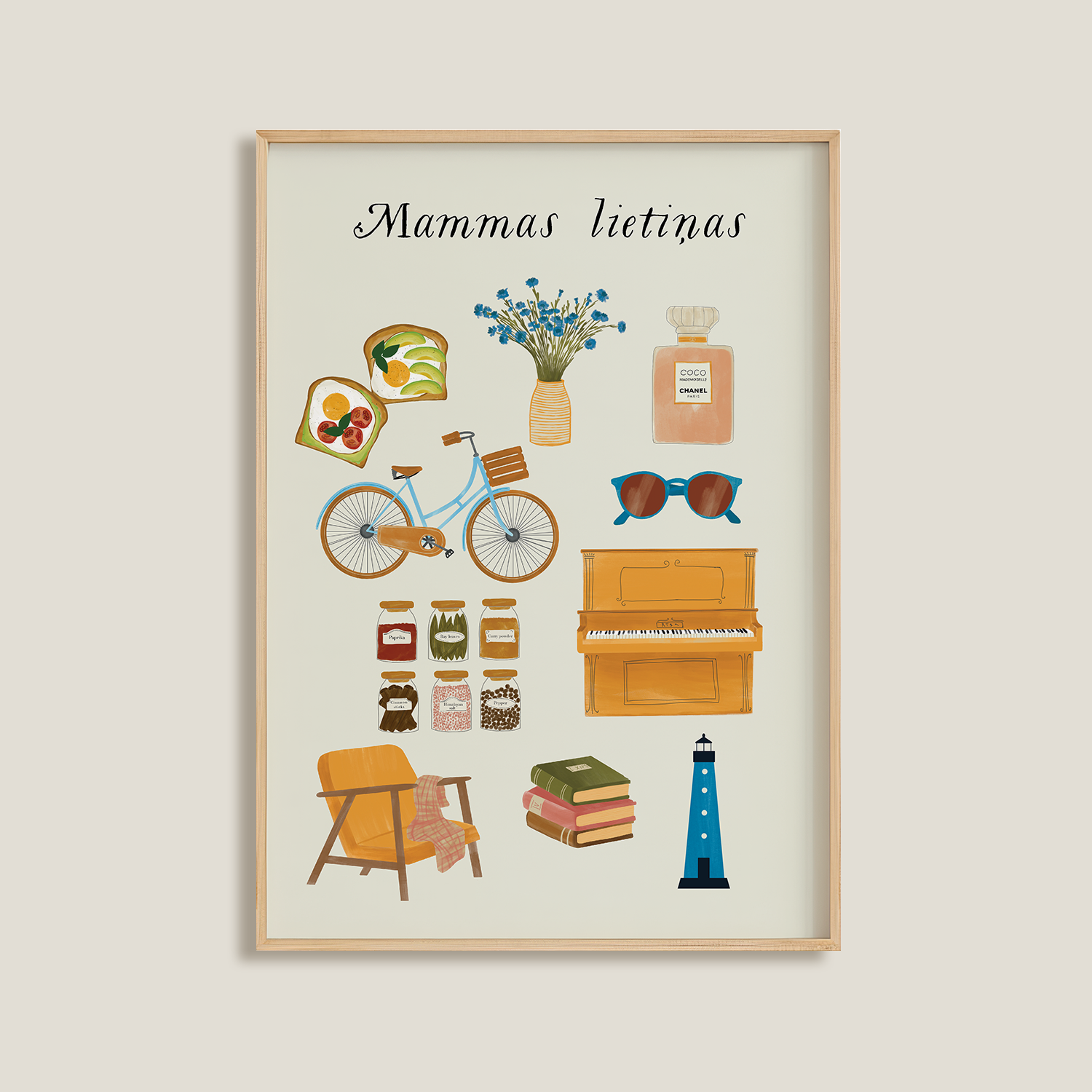 Personalizēta ilustrācija Mīļākās lietas 80 eur