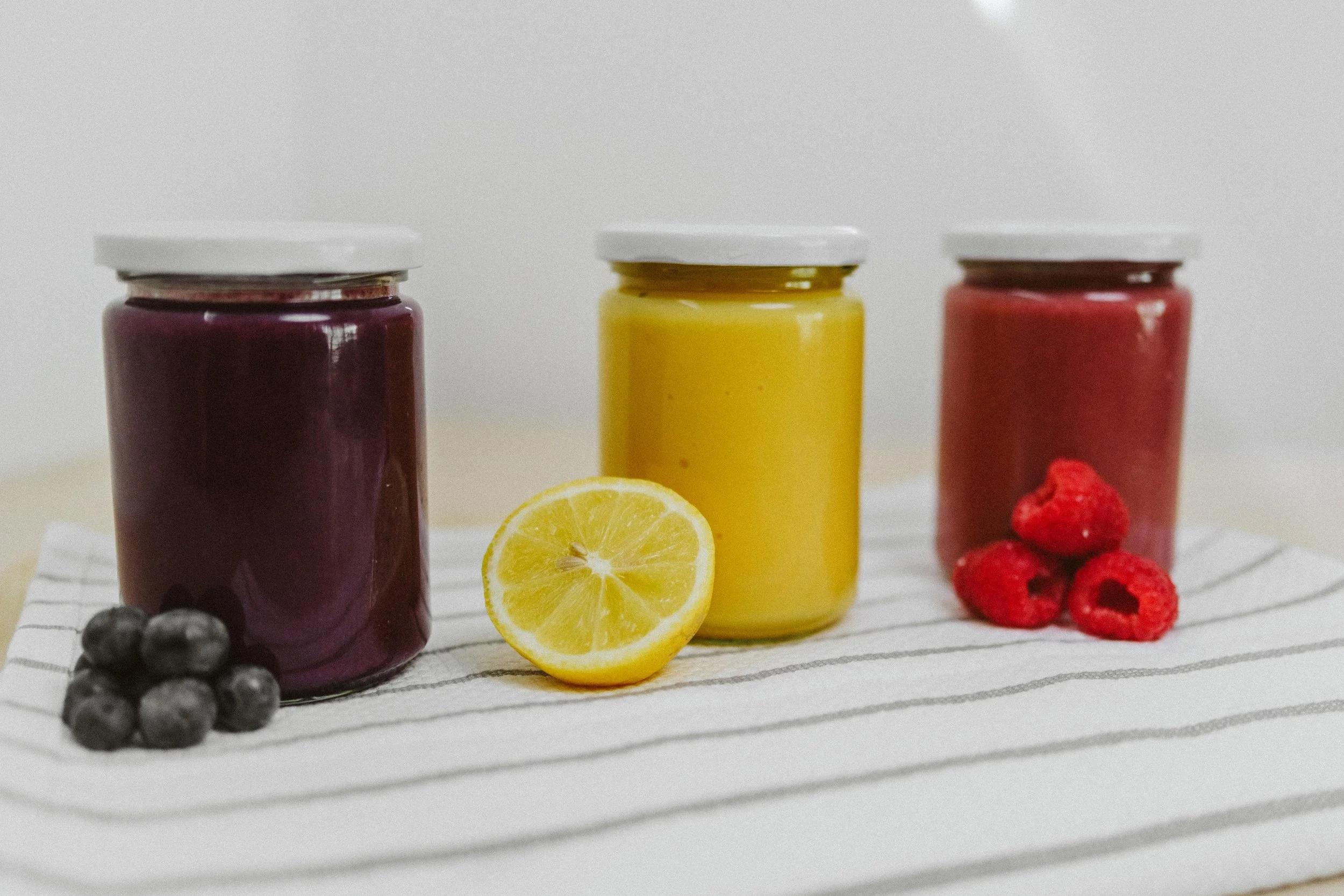 Lemon Curd Blueberry Curd Raspberry Curd