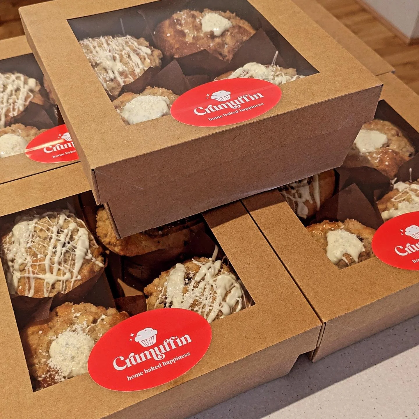 Raspberry &amp; white chocolate 💕

Blueberry and white Chocolate drizzle 💜

#gourmetmuffins #crumuffin #muffins #morningtea